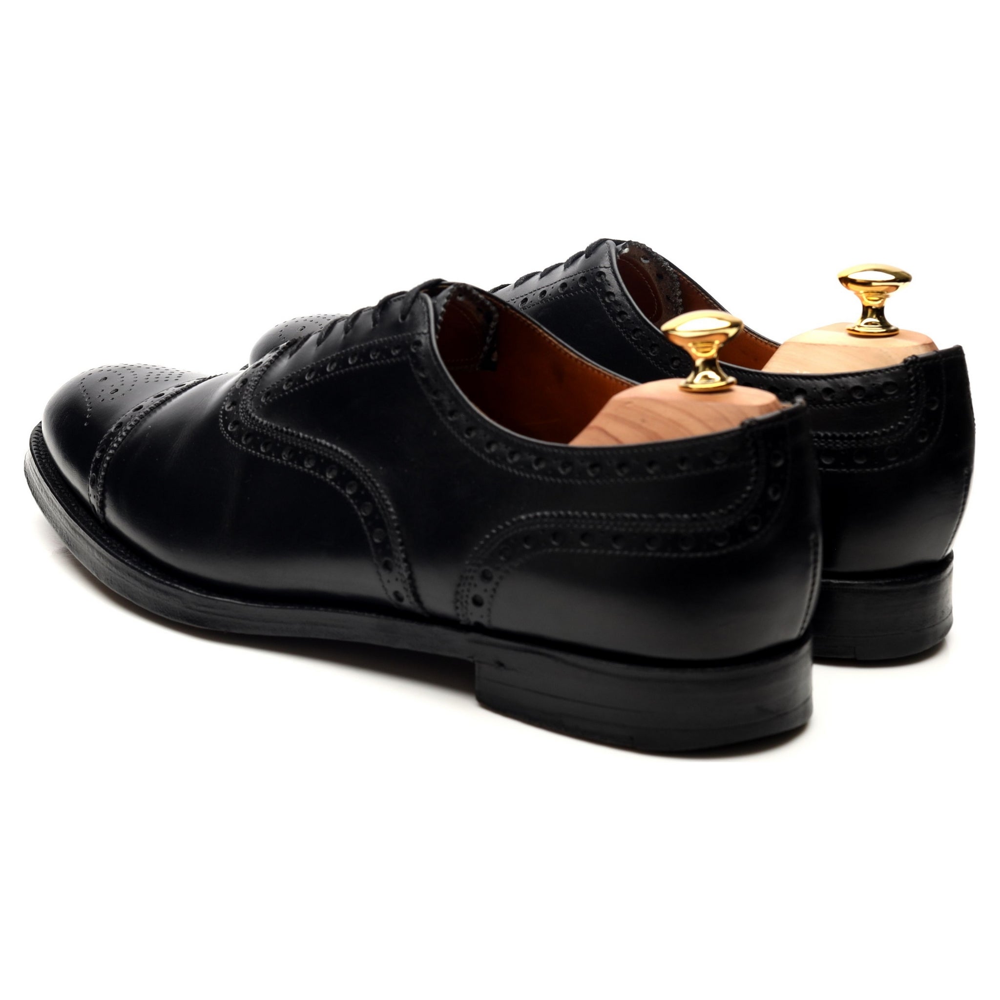 Crockett & Jones oxford semi-brogue cuir noir 46