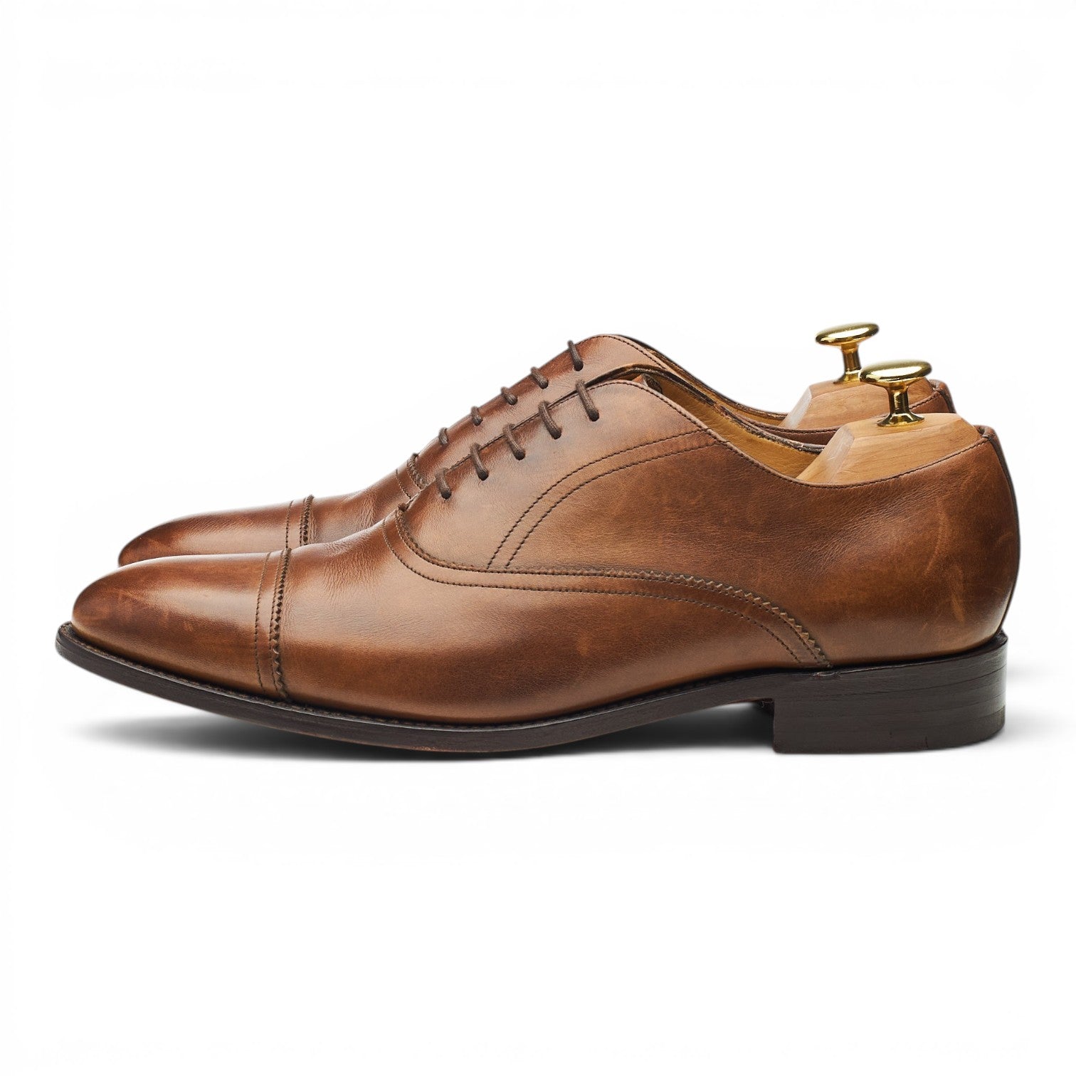 Barker Cap Toe richelieu cuir marron pointure UK 8