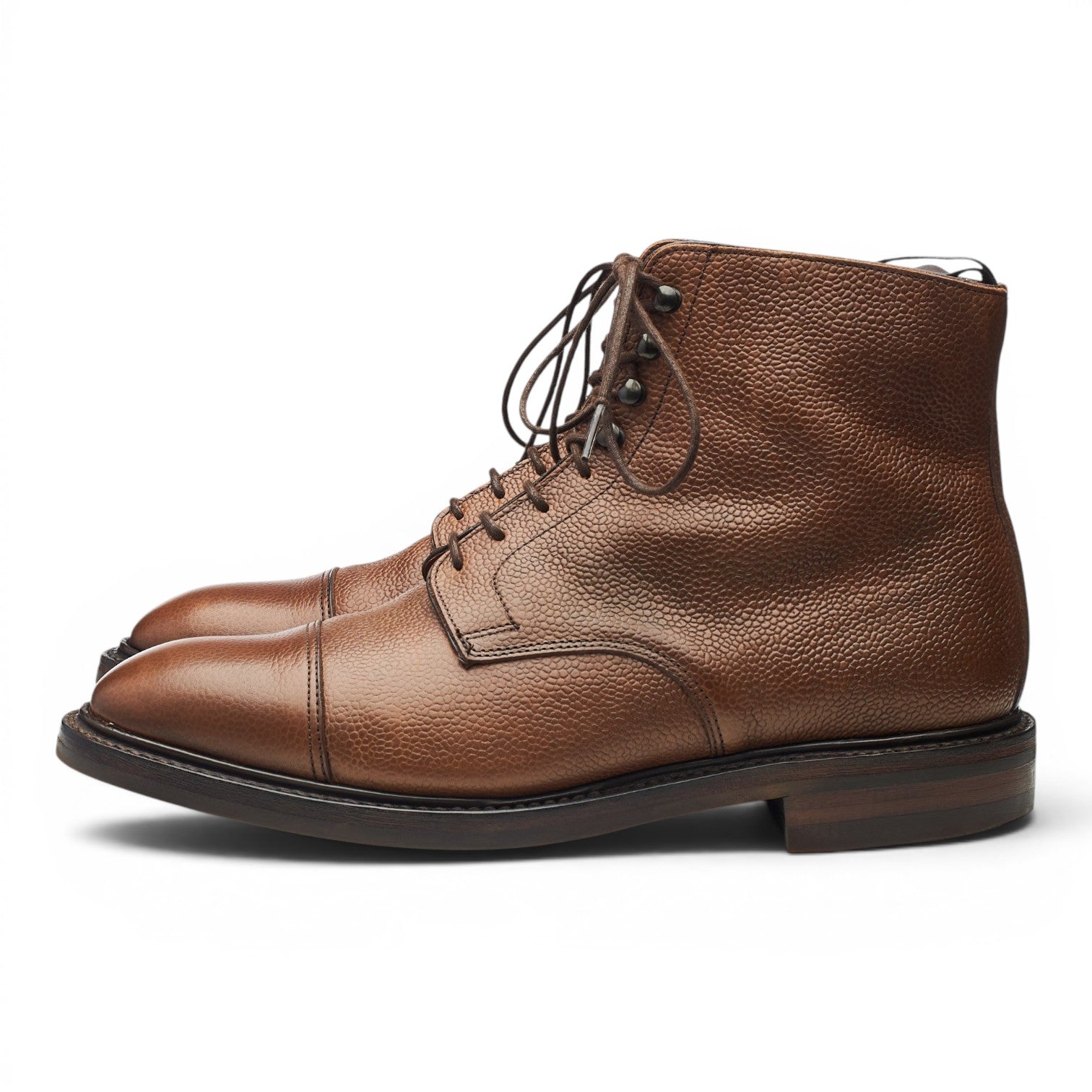 George Cleverley Taron boots cuir grainé marron UK 9,5