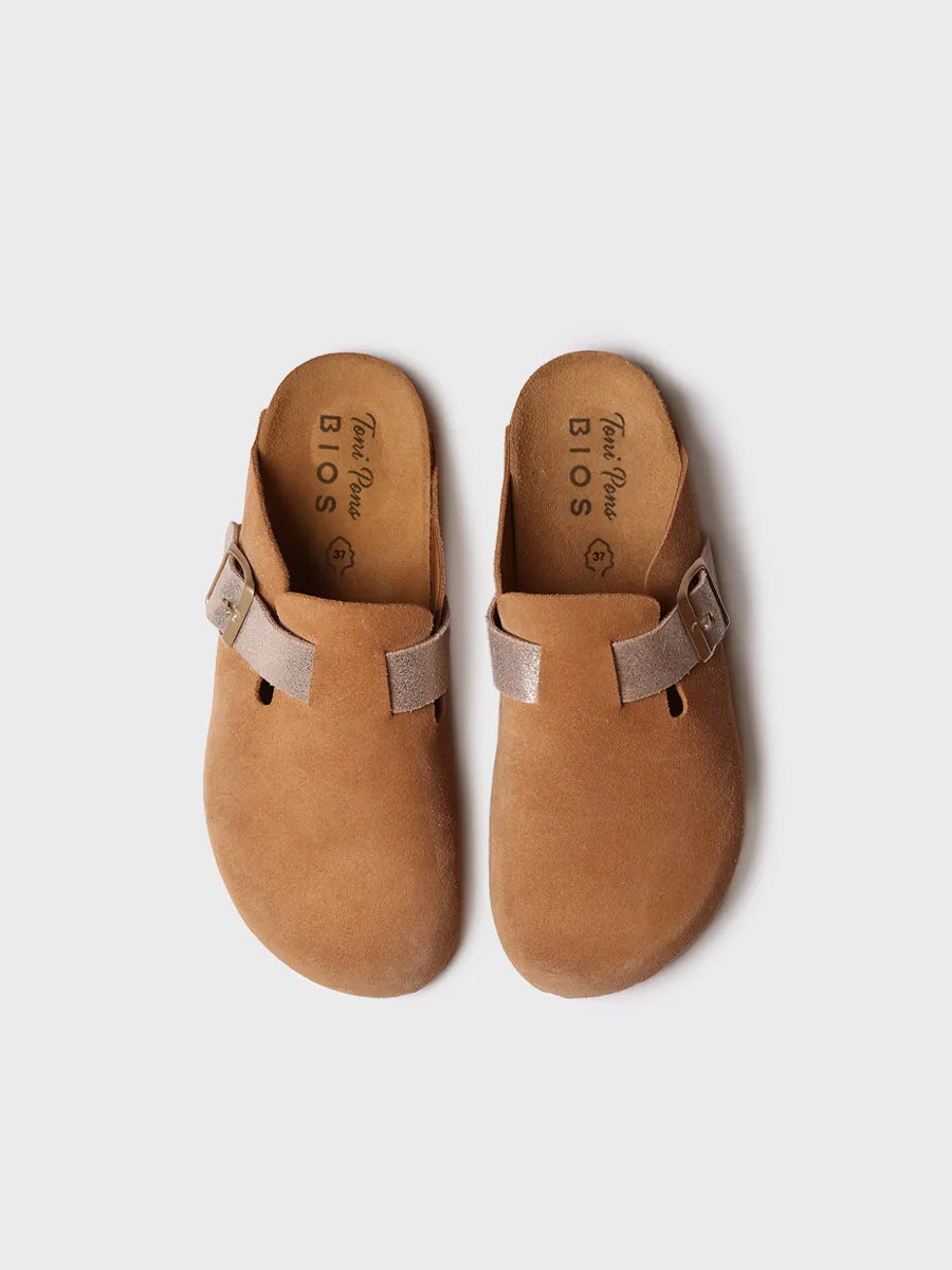 Toni Pons Gila-QT sabot femme daim camel