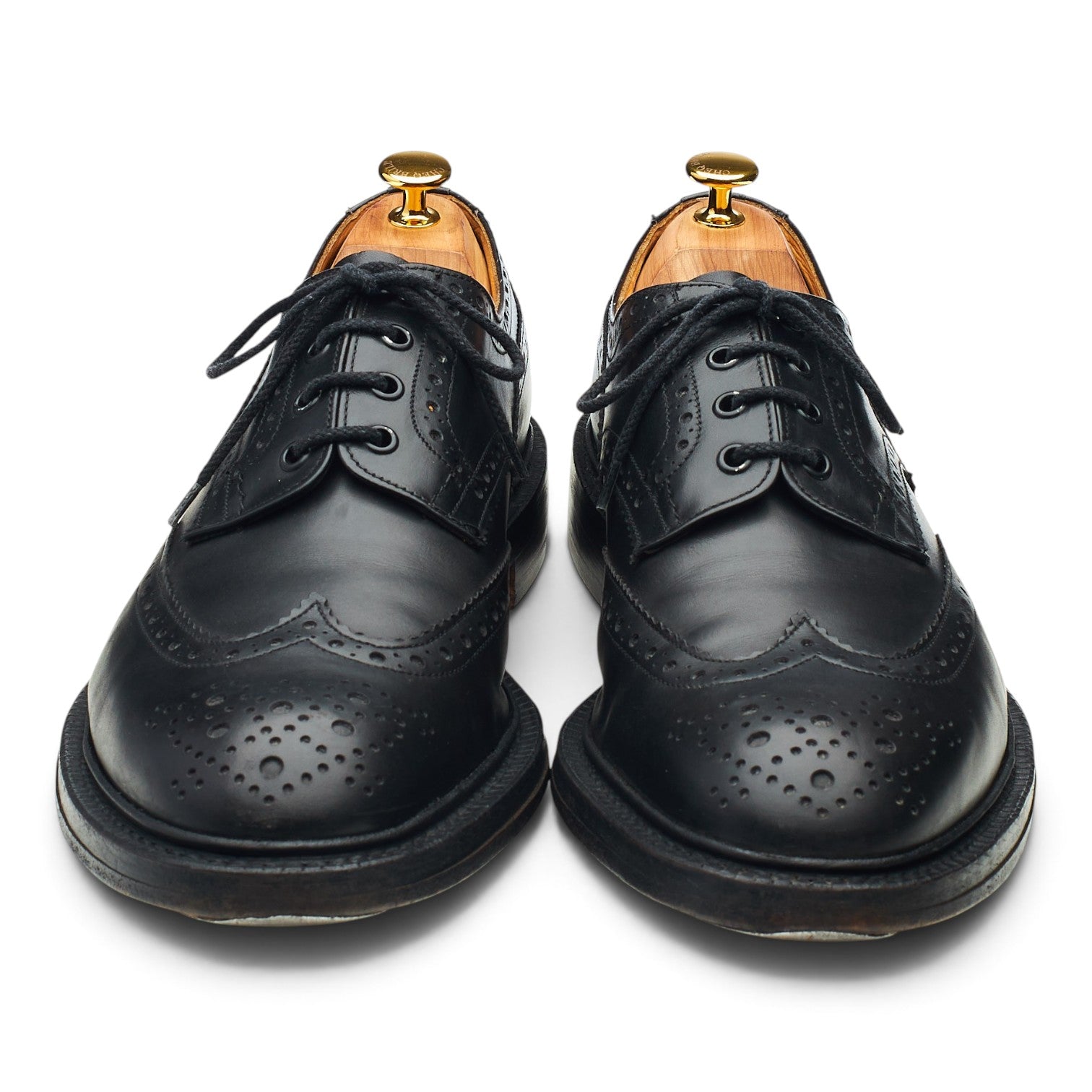 Tricker's Bourton derbies brogues cuir noir UK 12