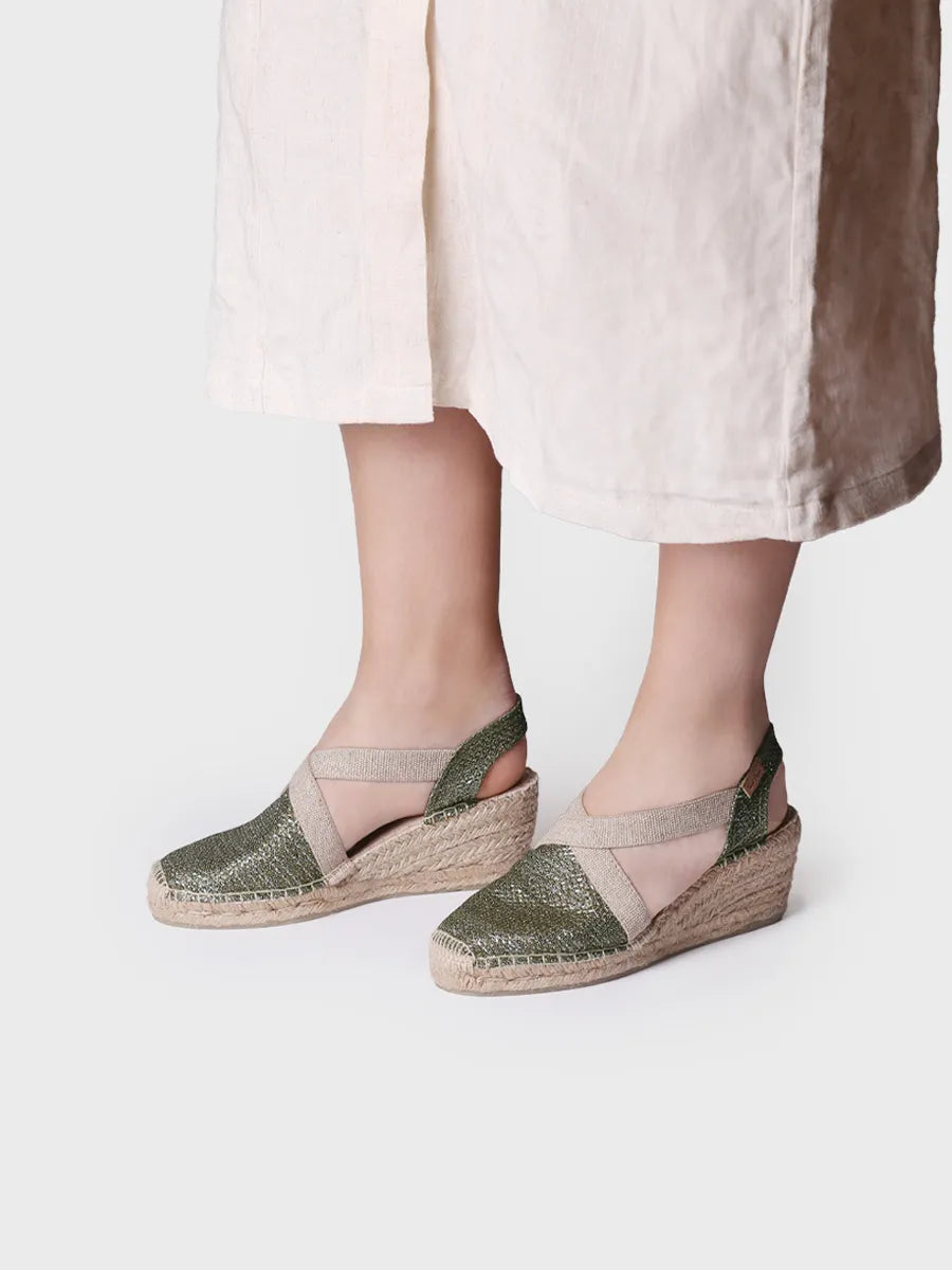 Toni Pons Triton espadrilles vegan brillant compensé 6 cm