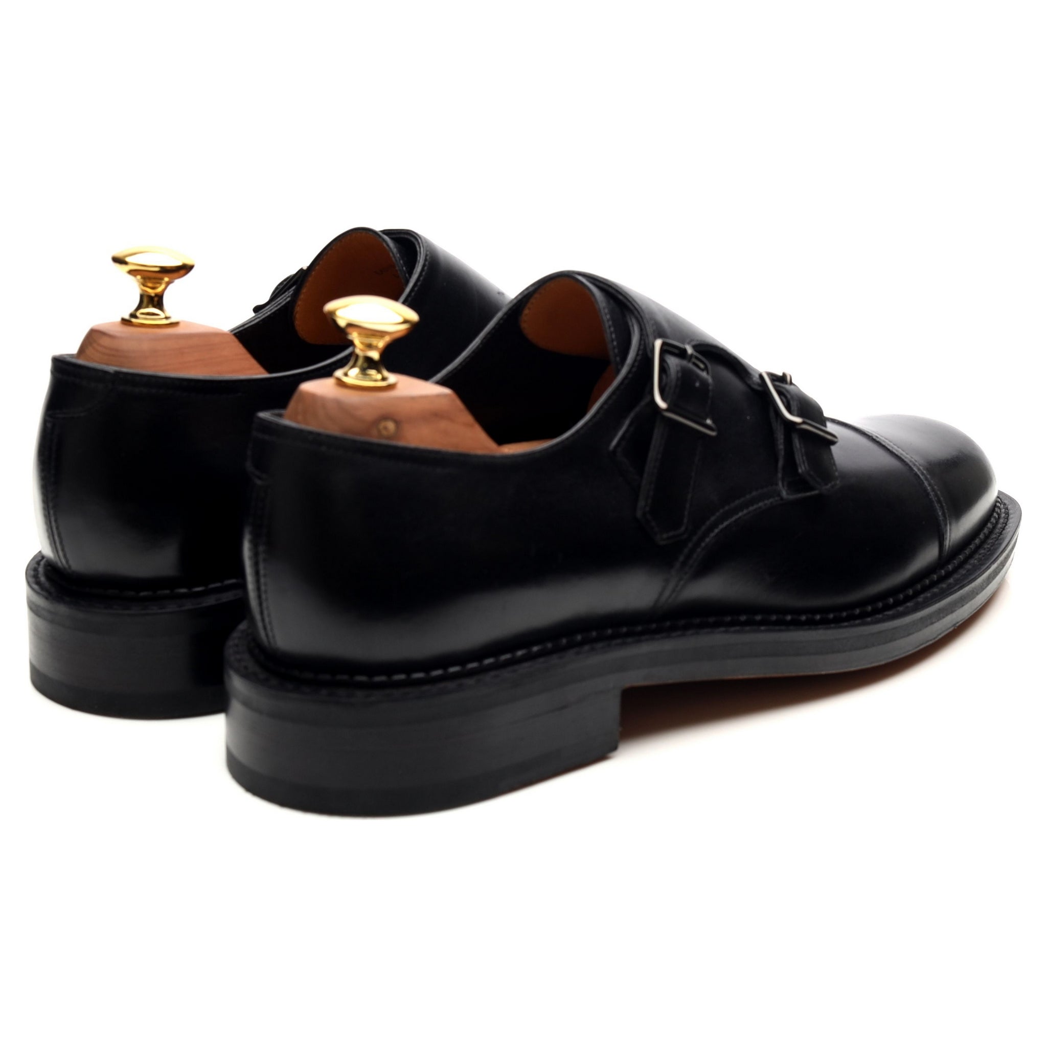 John Lobb William double monk cuir noir UK 6.5