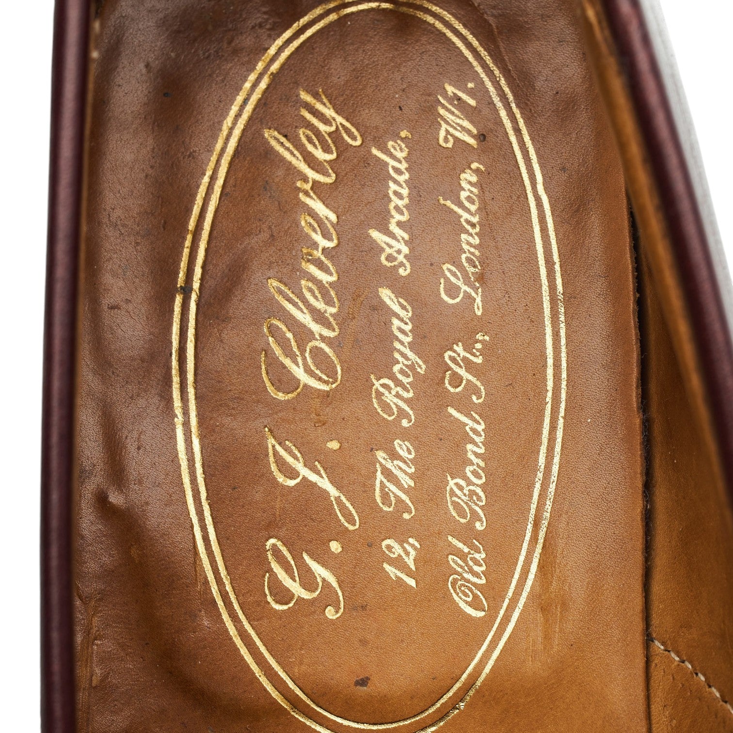 George Cleverley mocassin cuir bordeaux UK 6.5