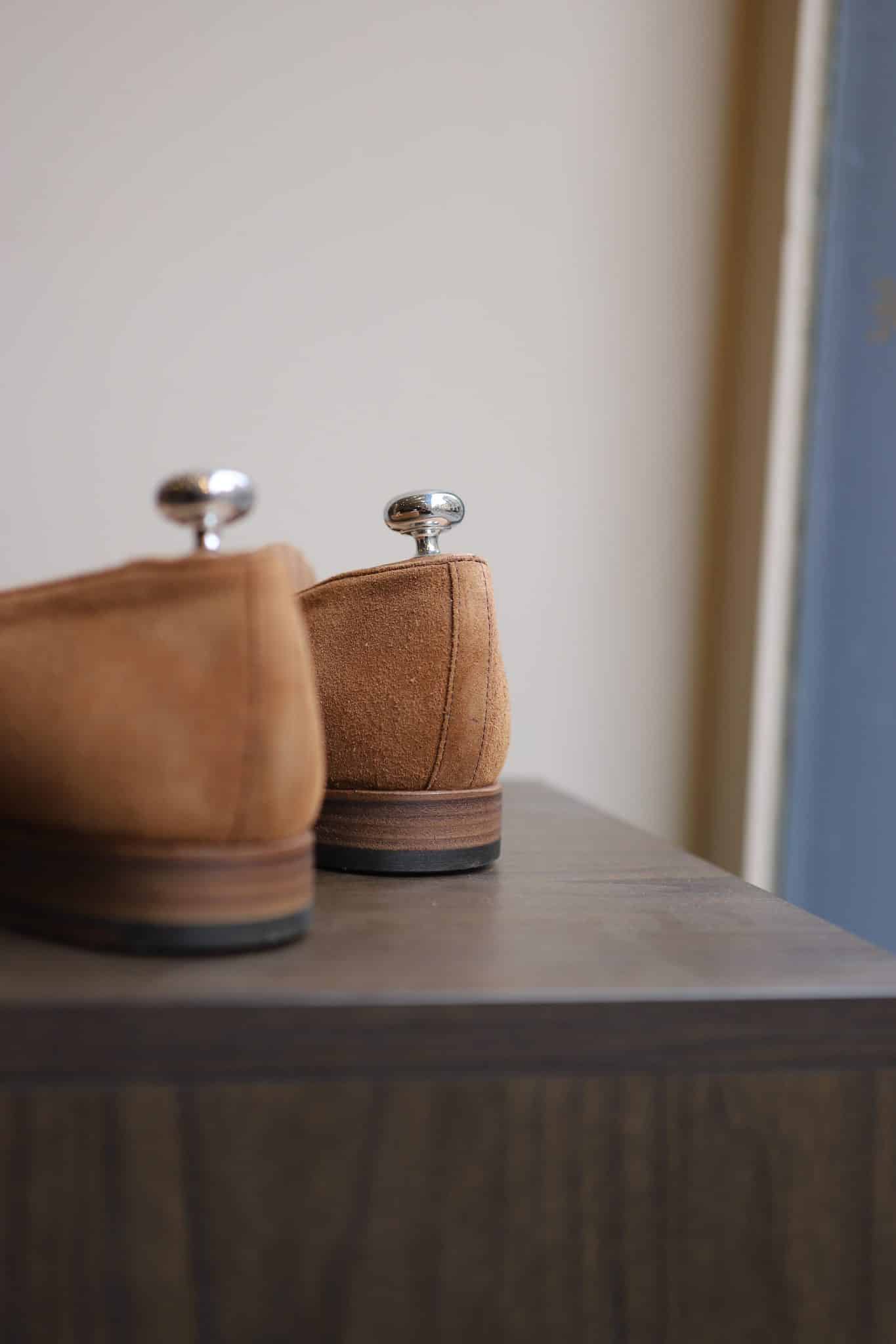 Malfroid Newport mocassin penny veau velours camel