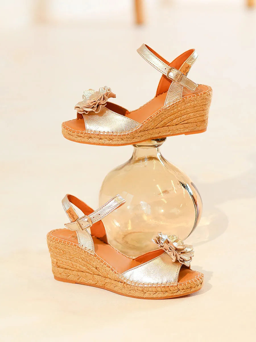Toni Pons Flor-P broche fleur cuir lot de 2