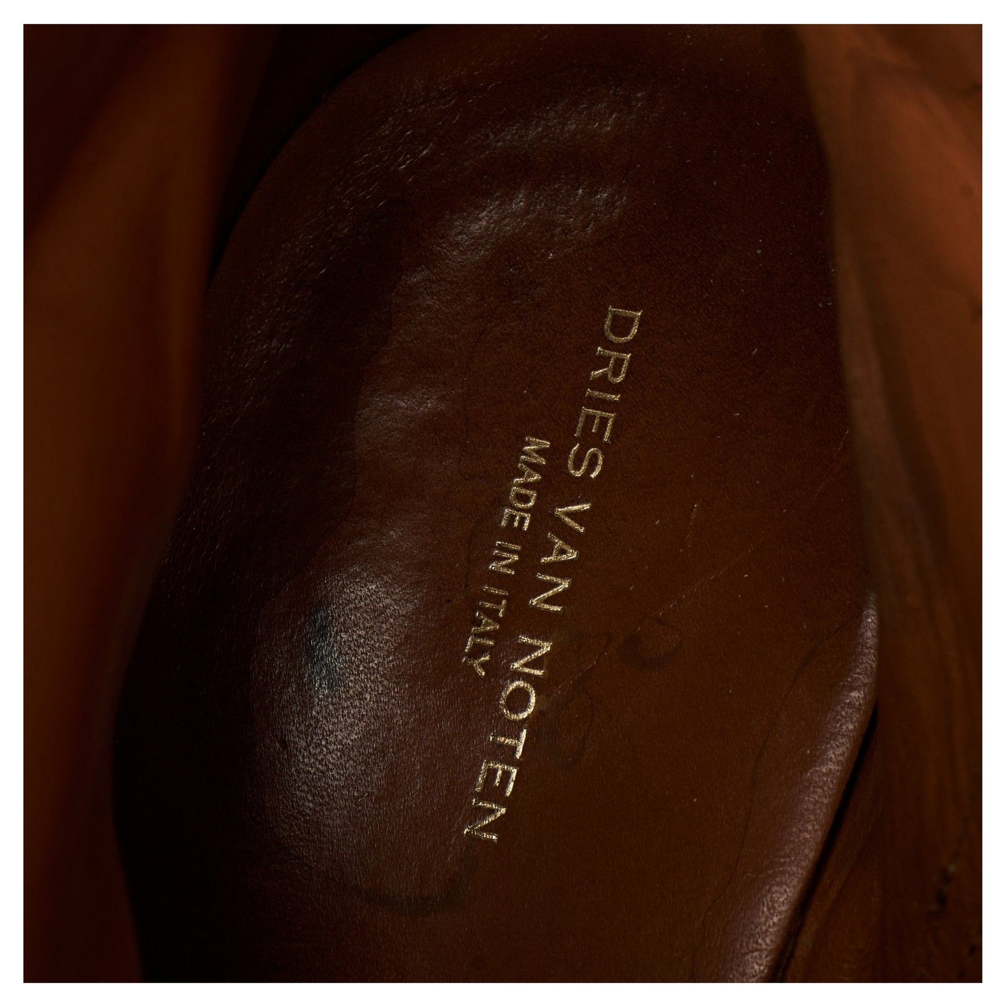 Dries Van Noten bottines zip daim marron UK 7