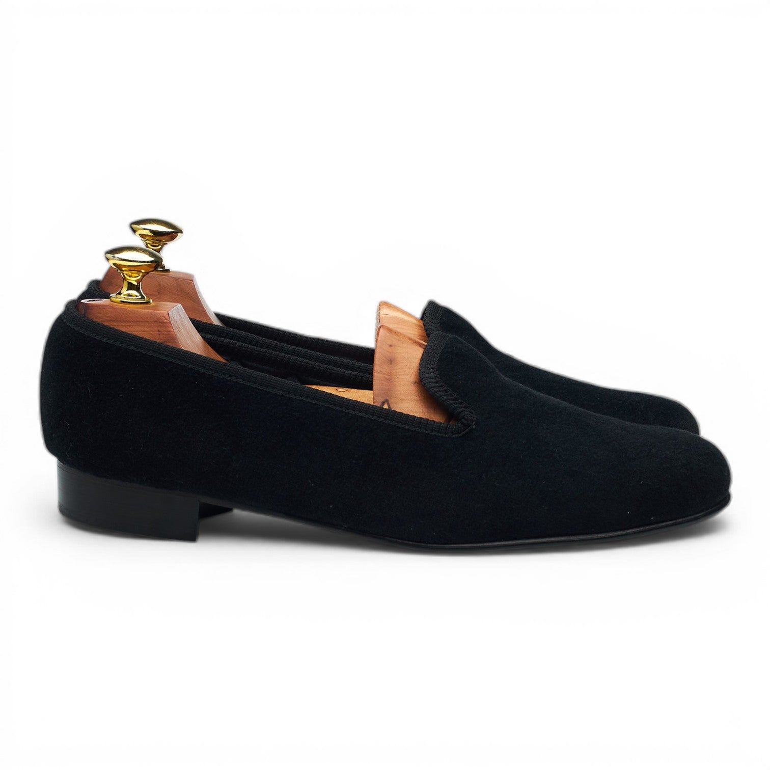 Margaret Howell Victoria pantoufles velours noir UK 7 cuir