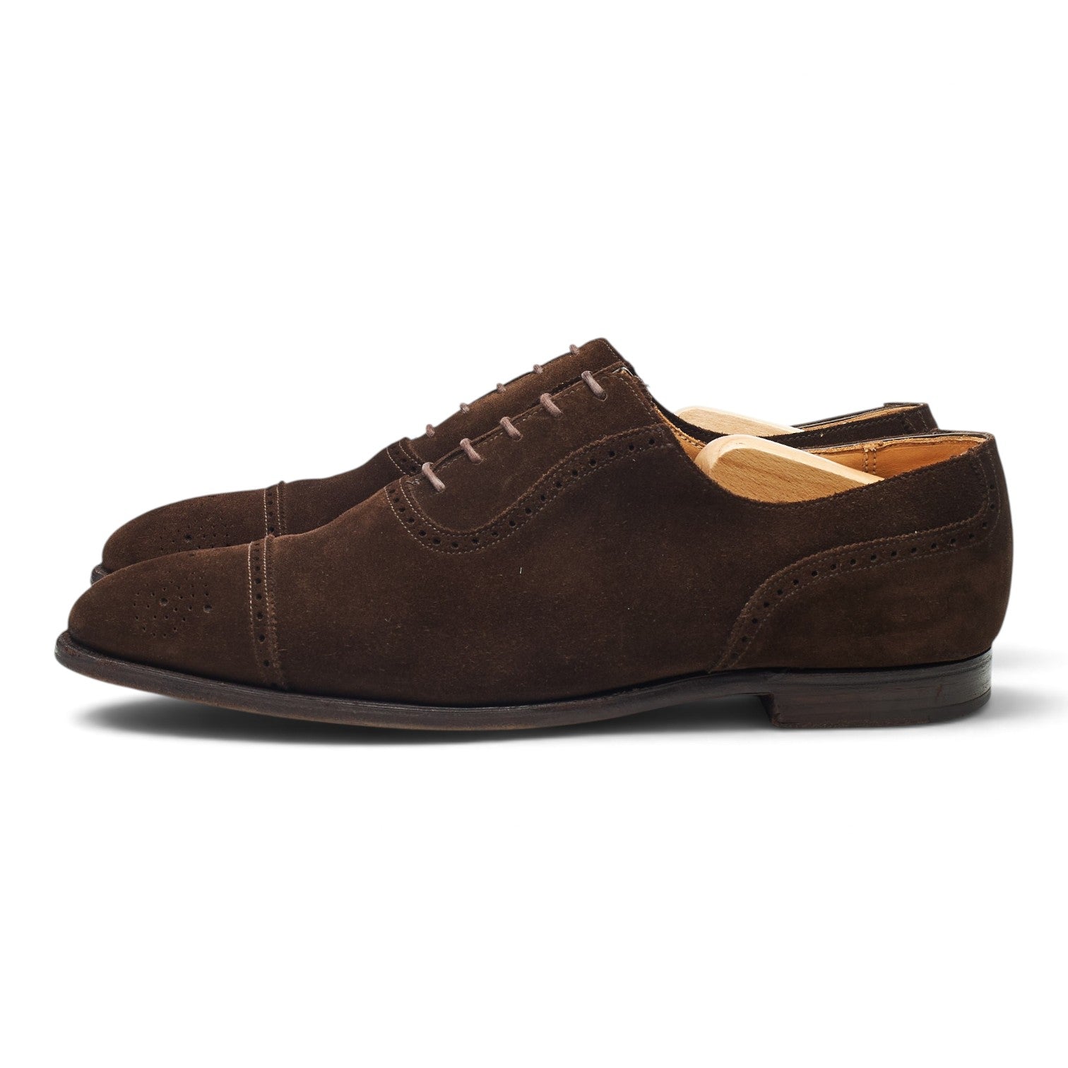 George Cleverley Adam derbies brogues daim marron UK 10