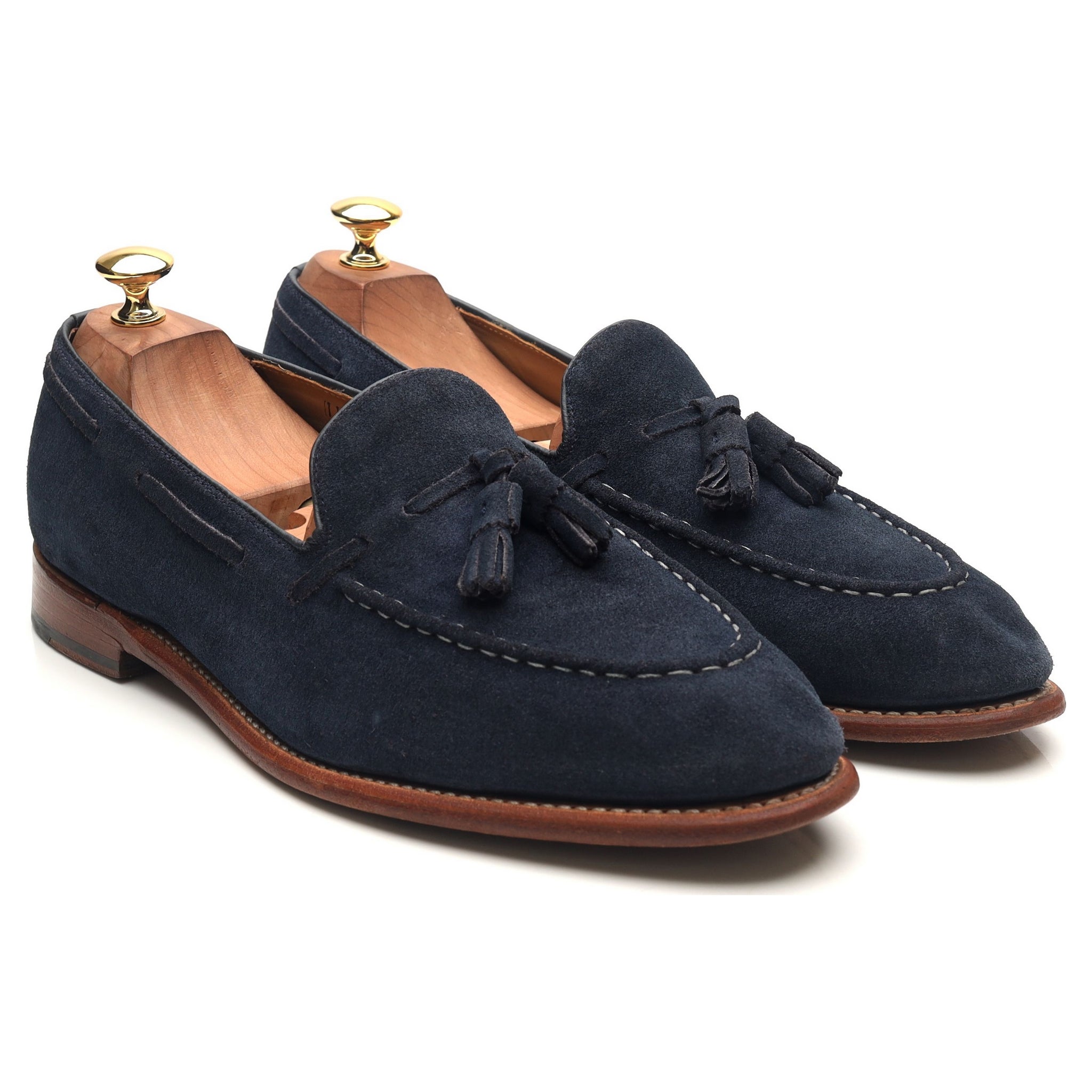 Grenson Scottie mocassins daim bleu marine pointure UK 10