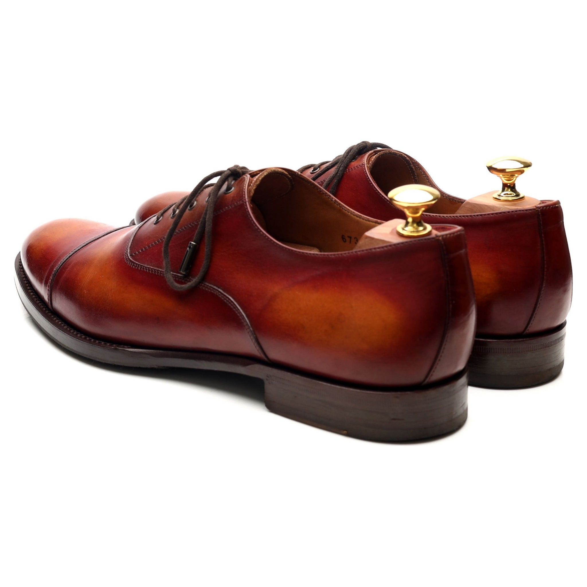 Ozwald Boateng richelieu cuir marron patiné UK 9