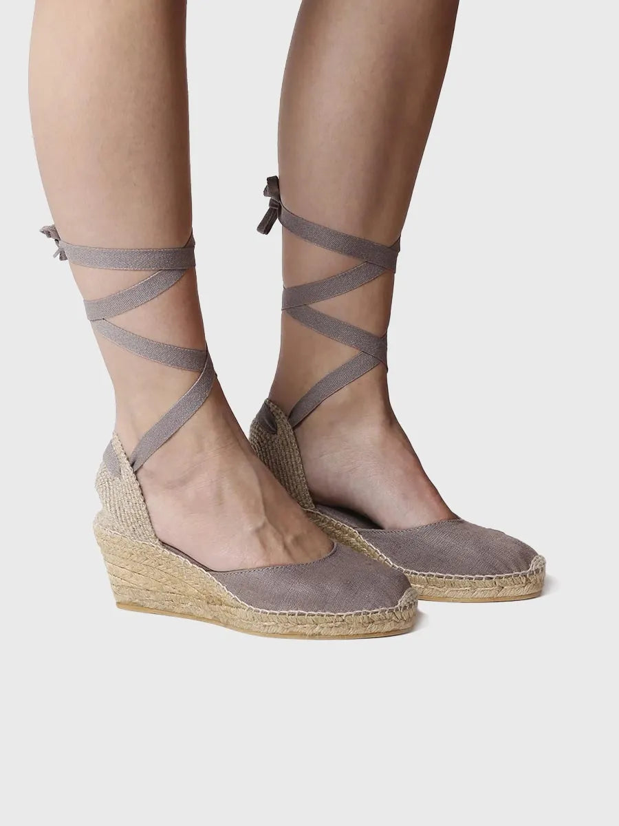 Toni Pons Calonge espadrilles compensées vegan taupe
