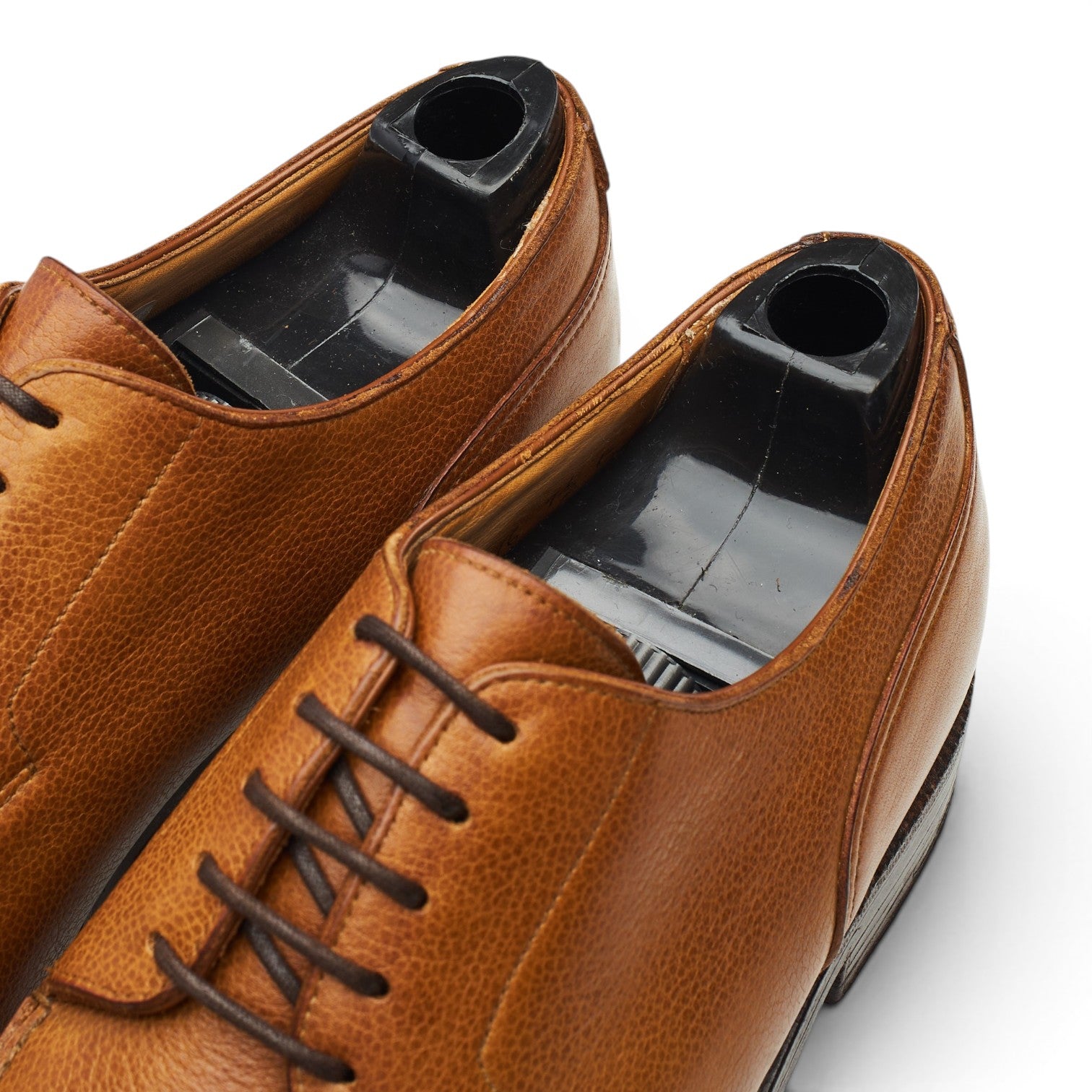 George Cleverley Cornhill derby cuir grainé marron UK 7,5