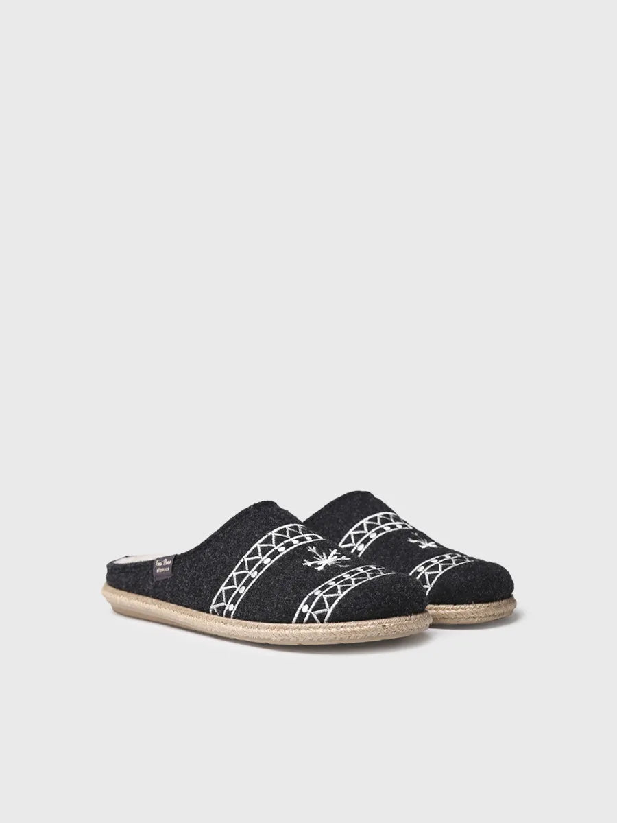 Toni Pons Tobi-EF chaussons homme feutre noir