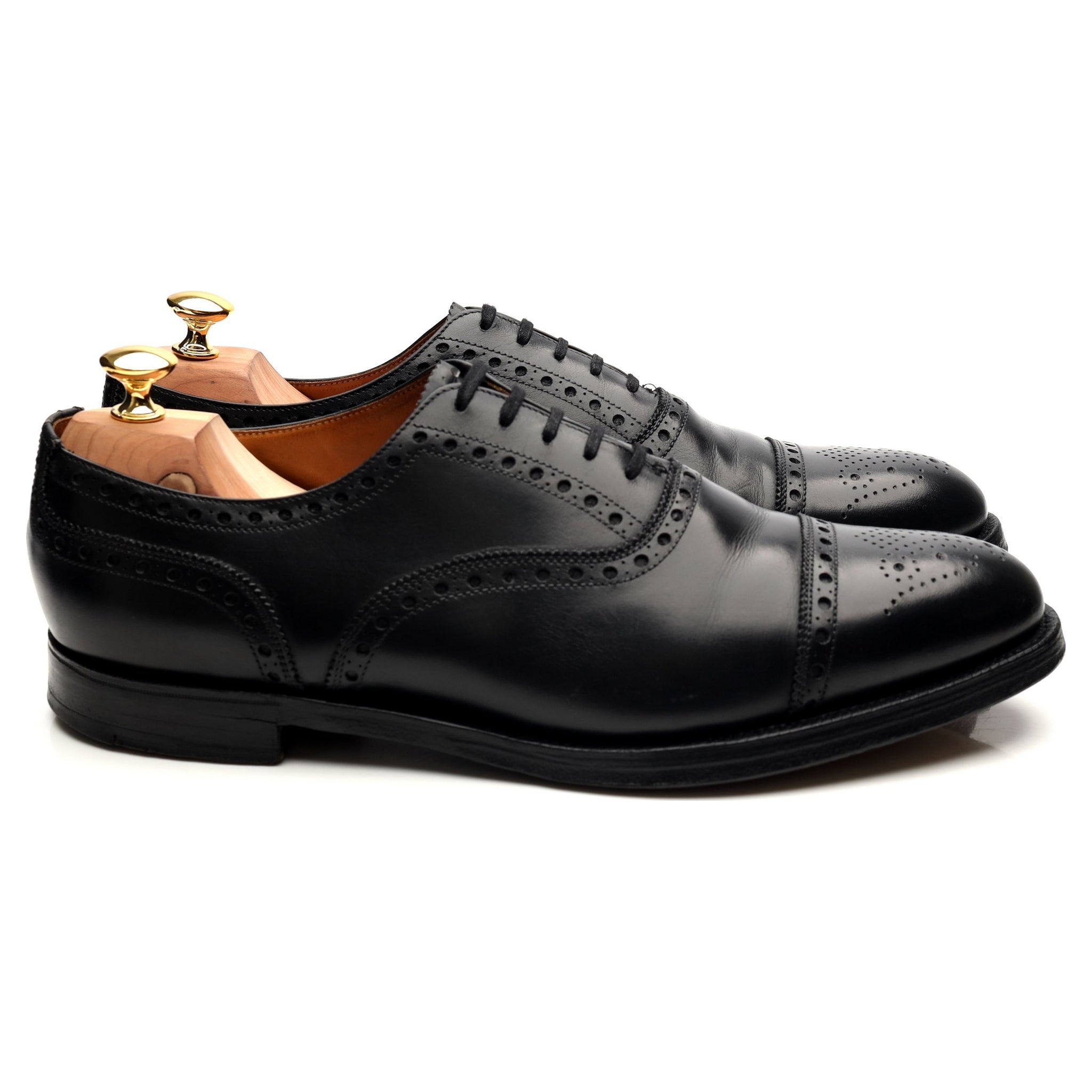 Crockett & Jones oxford semi-brogue cuir noir 46