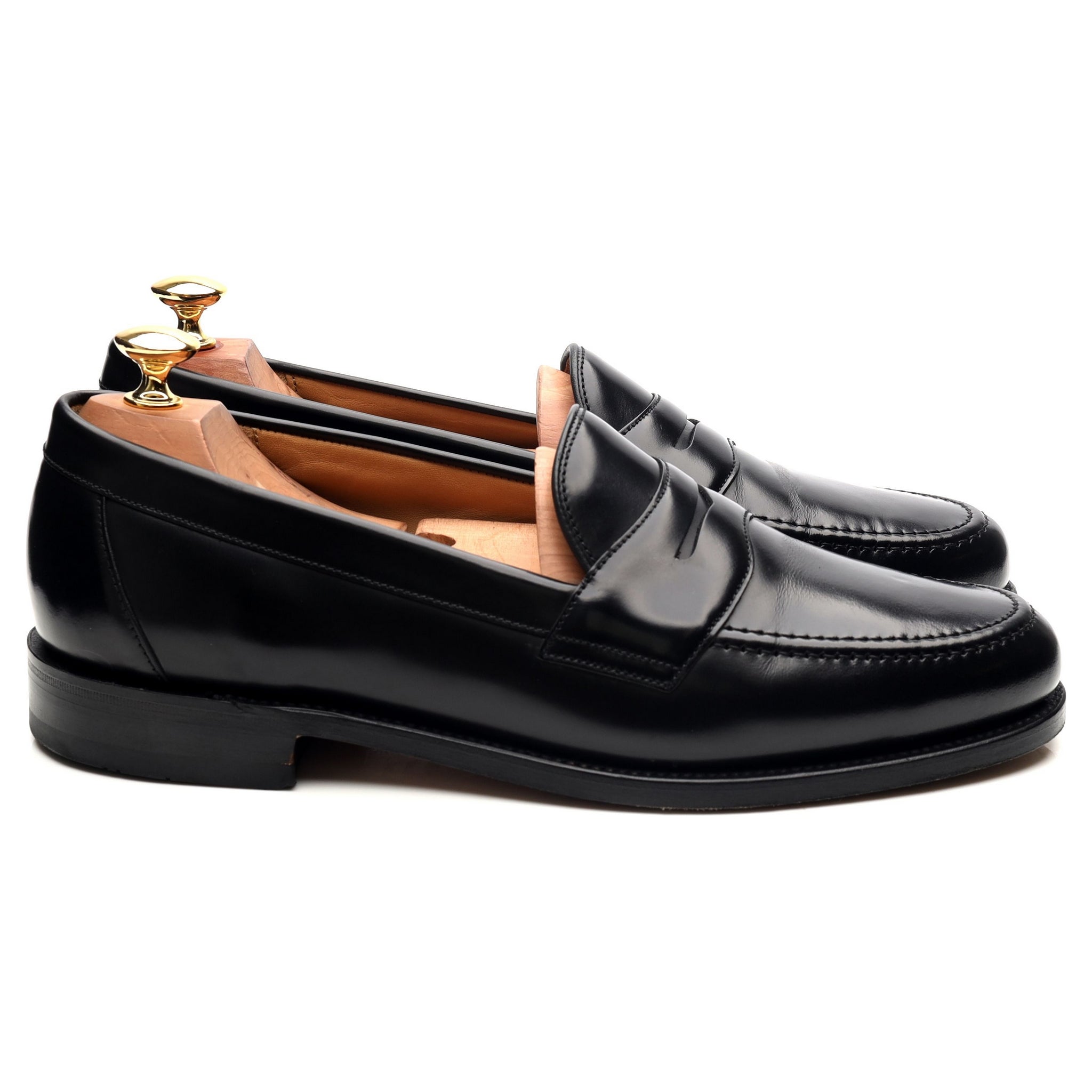 Loake Eton mocassin cuir noir UK 9 penny