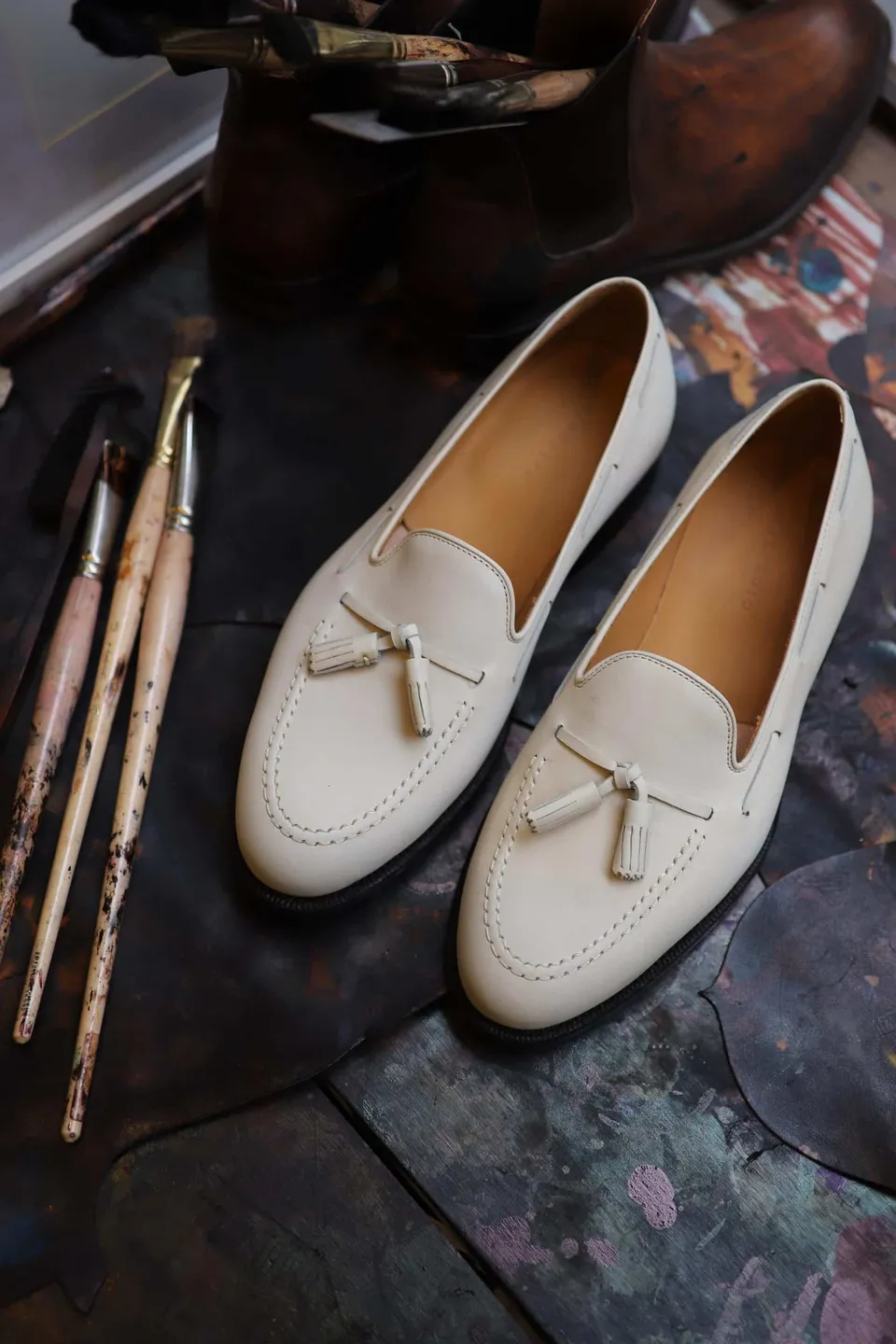 Malfroid Goodwood mocassin pompons cuir à patiner