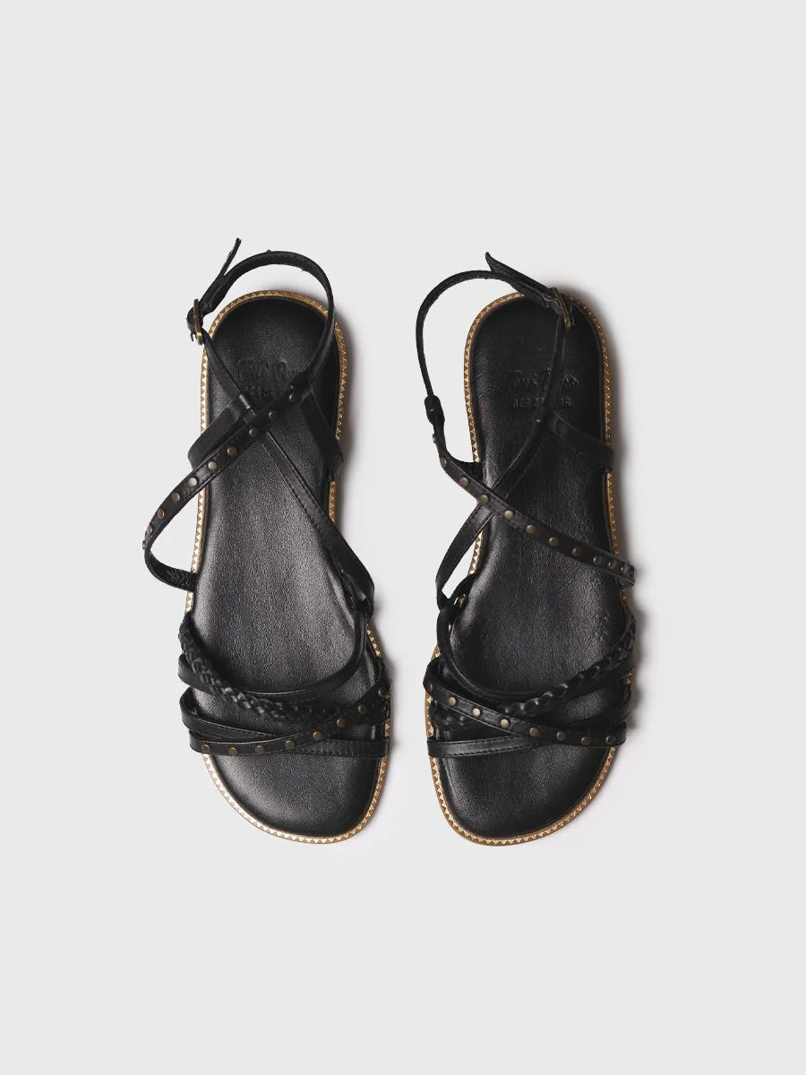 Toni Pons Bergen sandales cuir femme plates cloutées