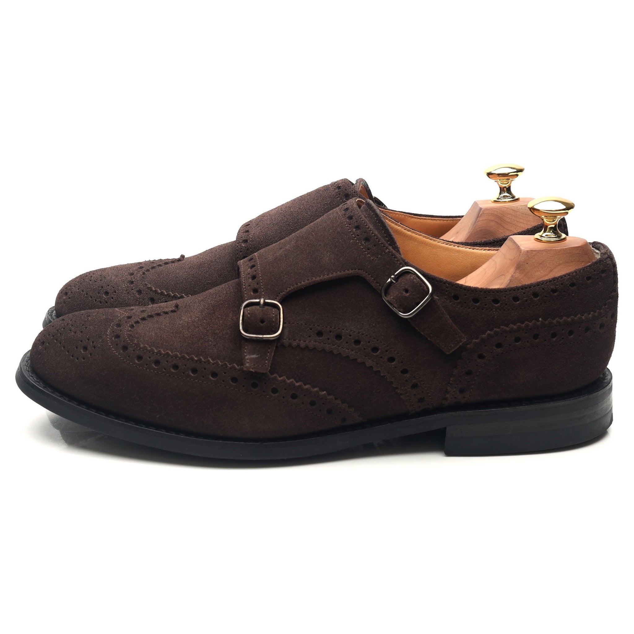 Church's Seaforth double monk strap daim marron UK 9