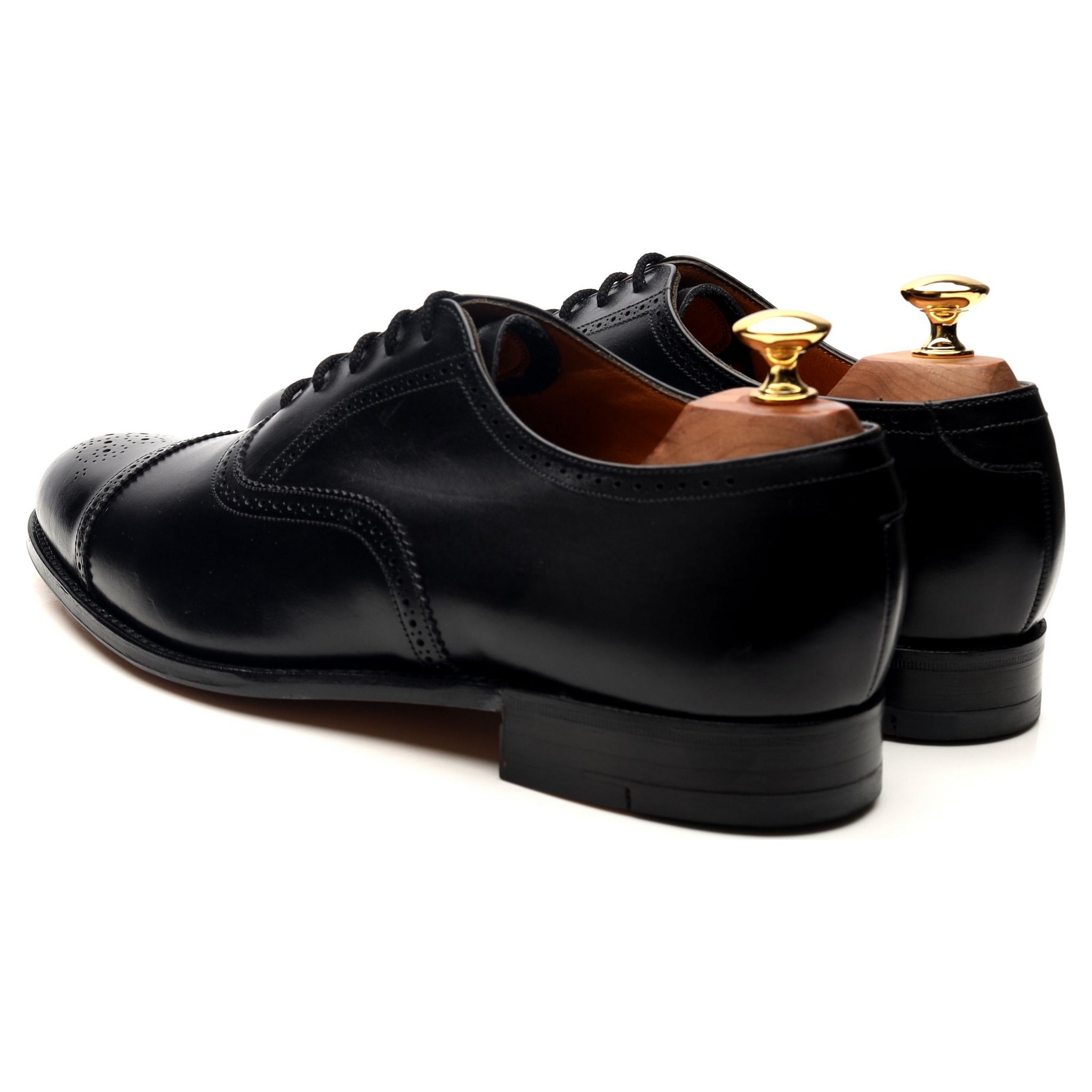 Grenson oxford semi-brogues cuir noir veau 9 UK