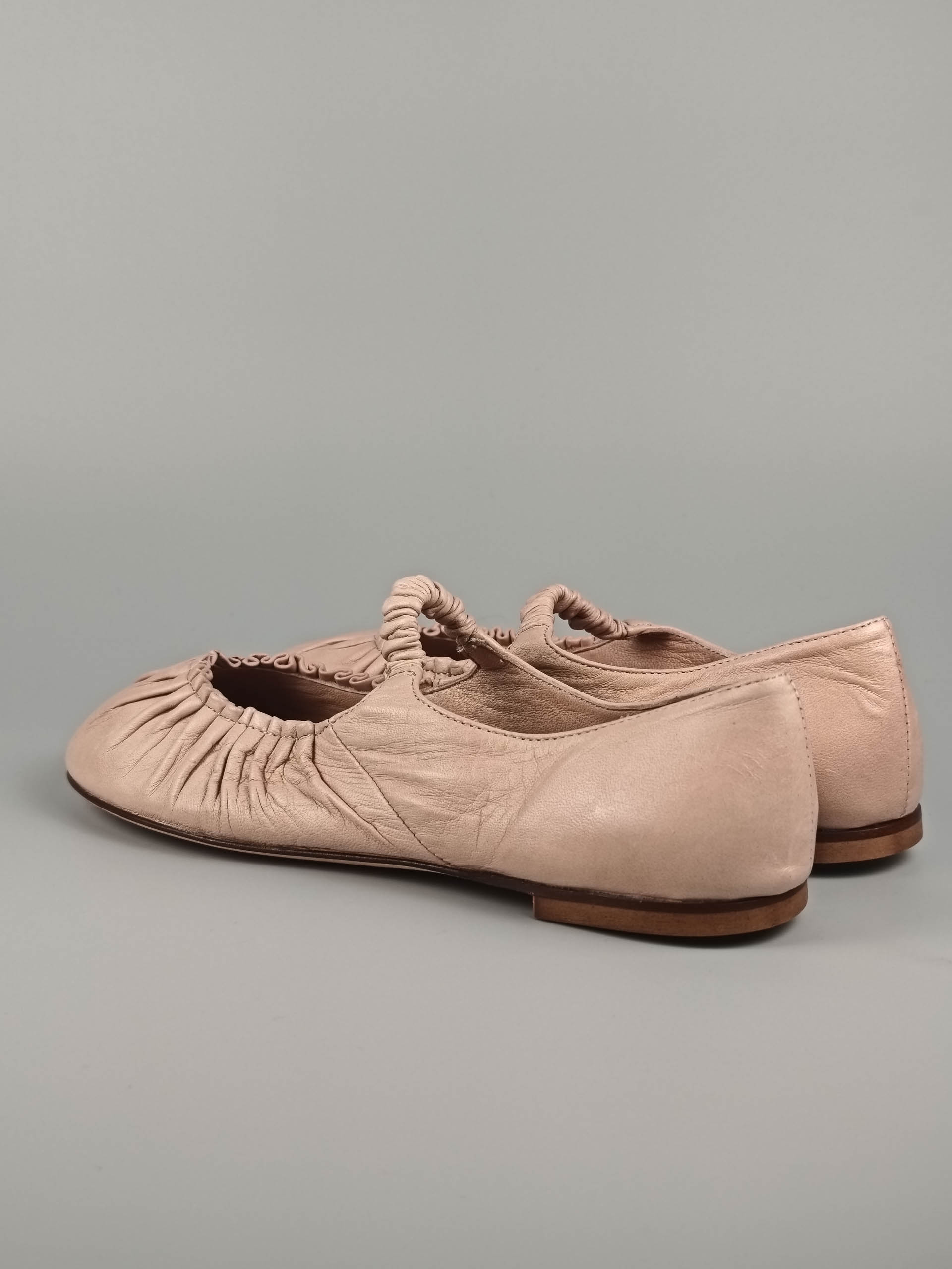 Lorena Paggi Nappa Glove ballerine cuir nude