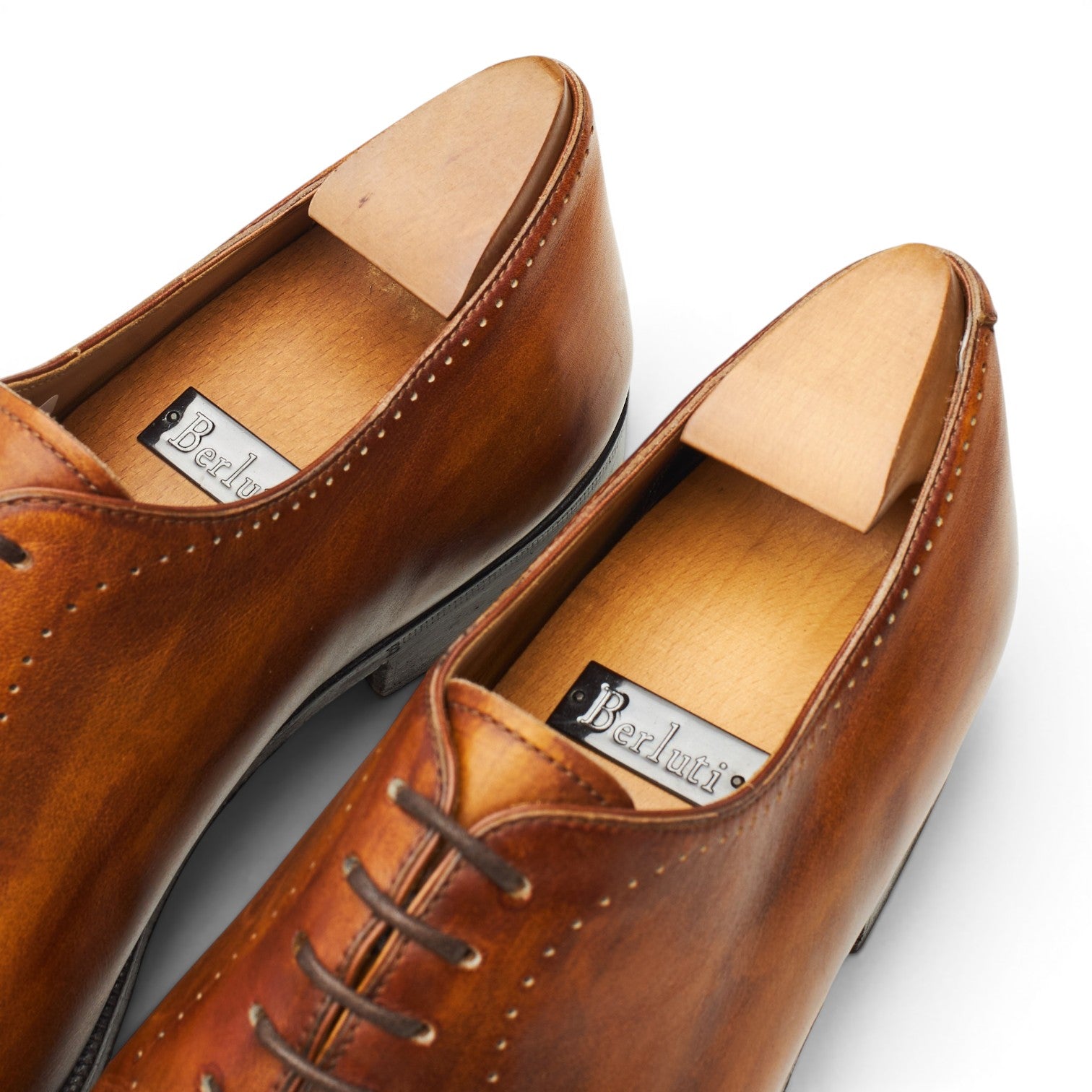 Berluti richelieu cuir patiné marron UK 8,5