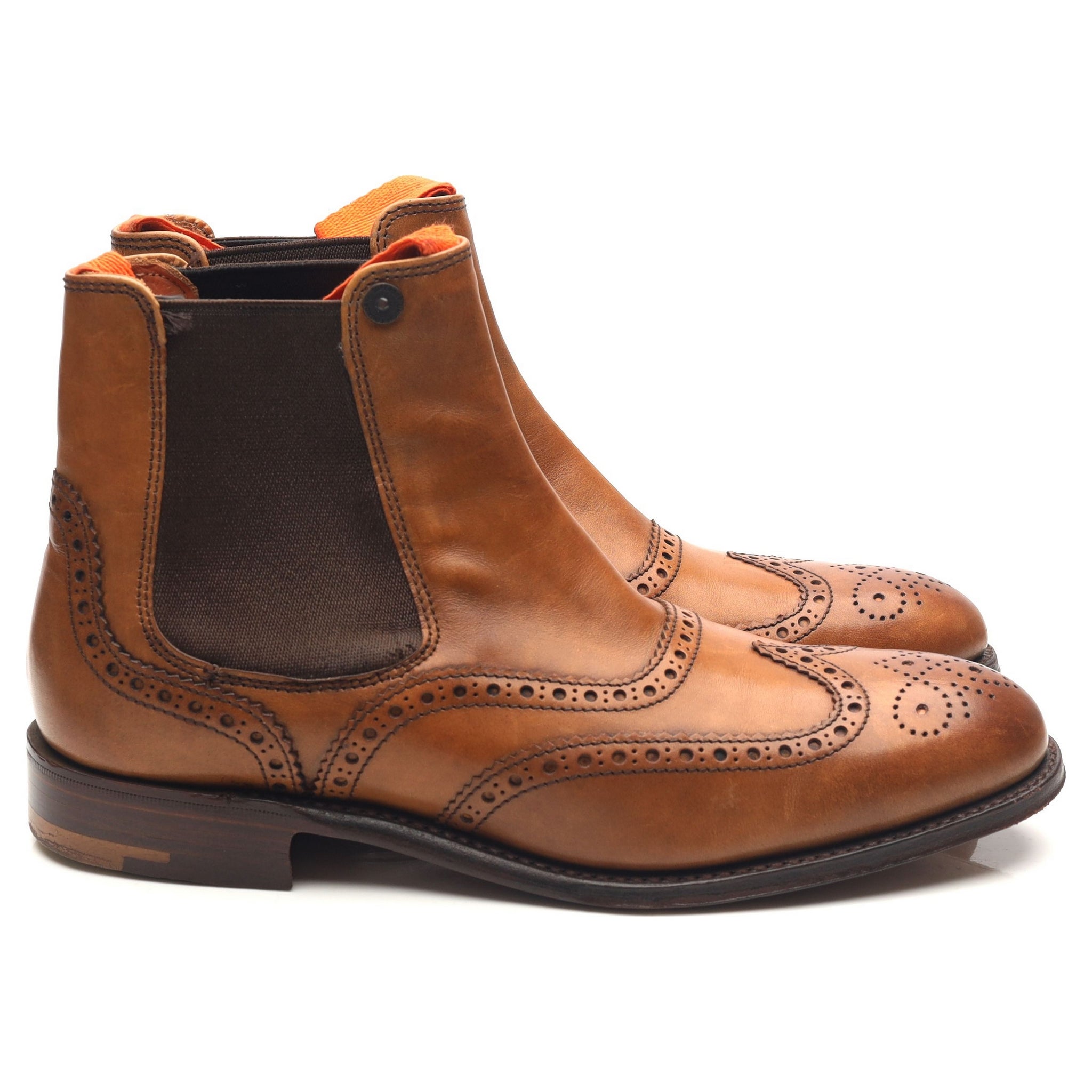 Superdry Chelsea boots brogue cuir marron UK 4