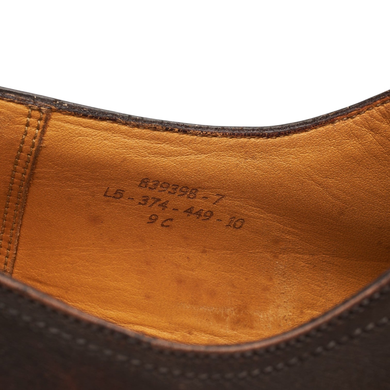 J.M. Weston 449 derby cuir marron foncé UK 9 semelle cuir