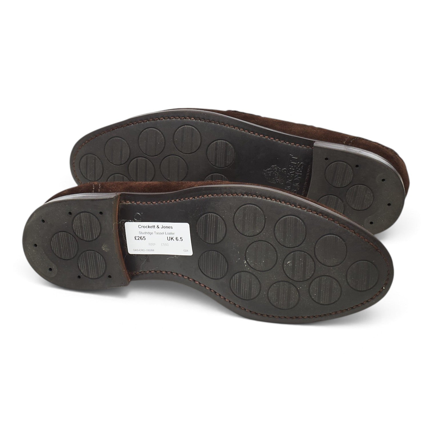 Crockett & Jones Studridge mocassin daim marron UK 6.5