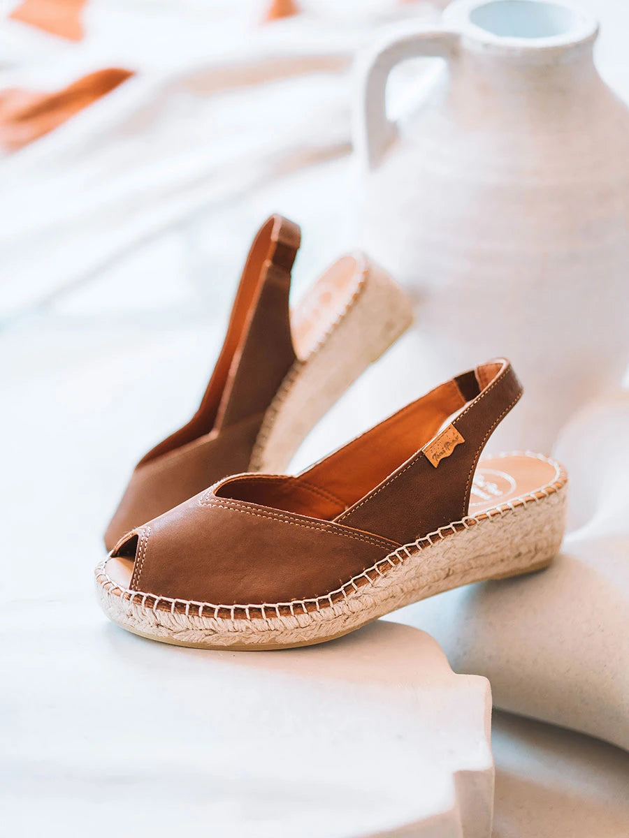 Toni Pons Bernia-P espadrilles cuir peep-toe confort