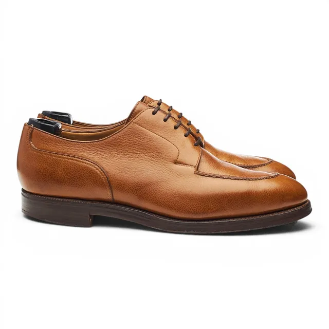 George Cleverley Cornhill derby cuir grainé marron UK 7,5