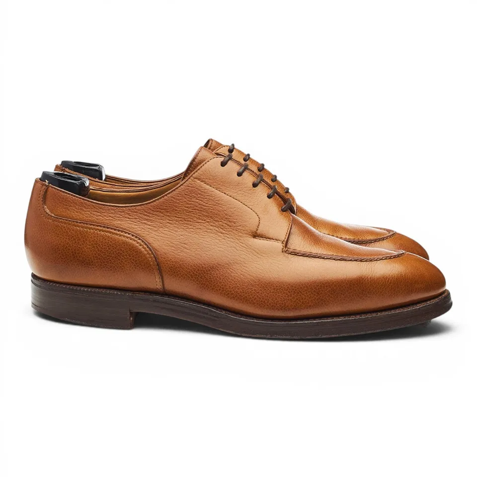 George Cleverley Cornhill derby cuir grainé marron UK 7,5