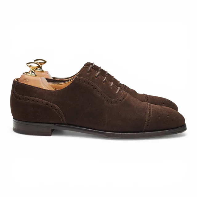 George Cleverley Adam oxford brogues daim marron UK 6