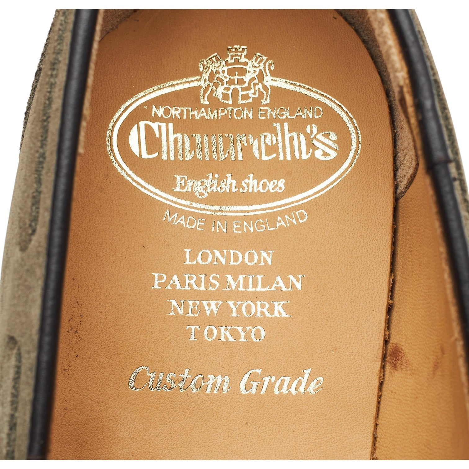 Church's Widnes Mocassin suède pierre pointure UK 6,5
