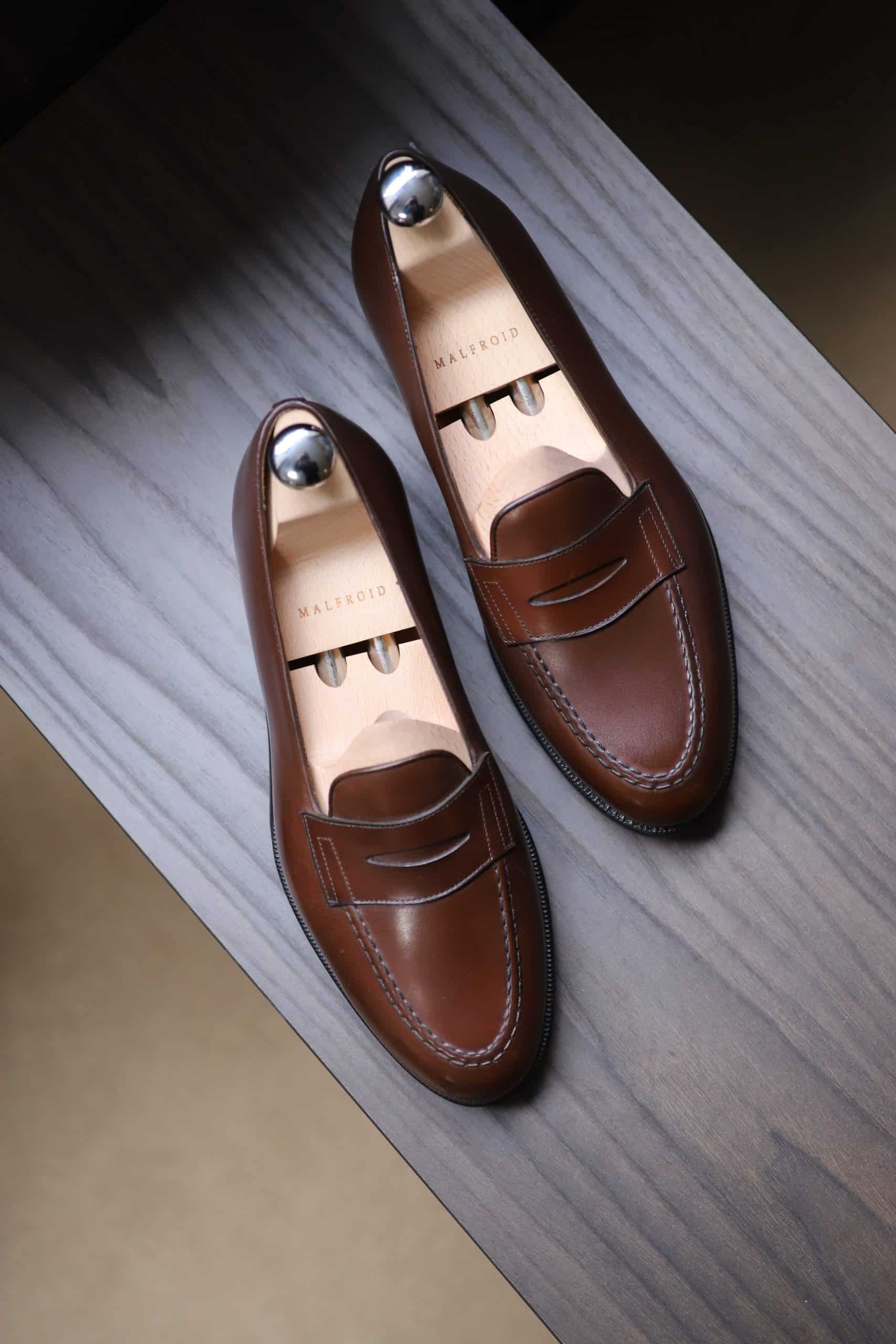 Malfroid Newport mocassin penny cuir veau cousu Goodyear