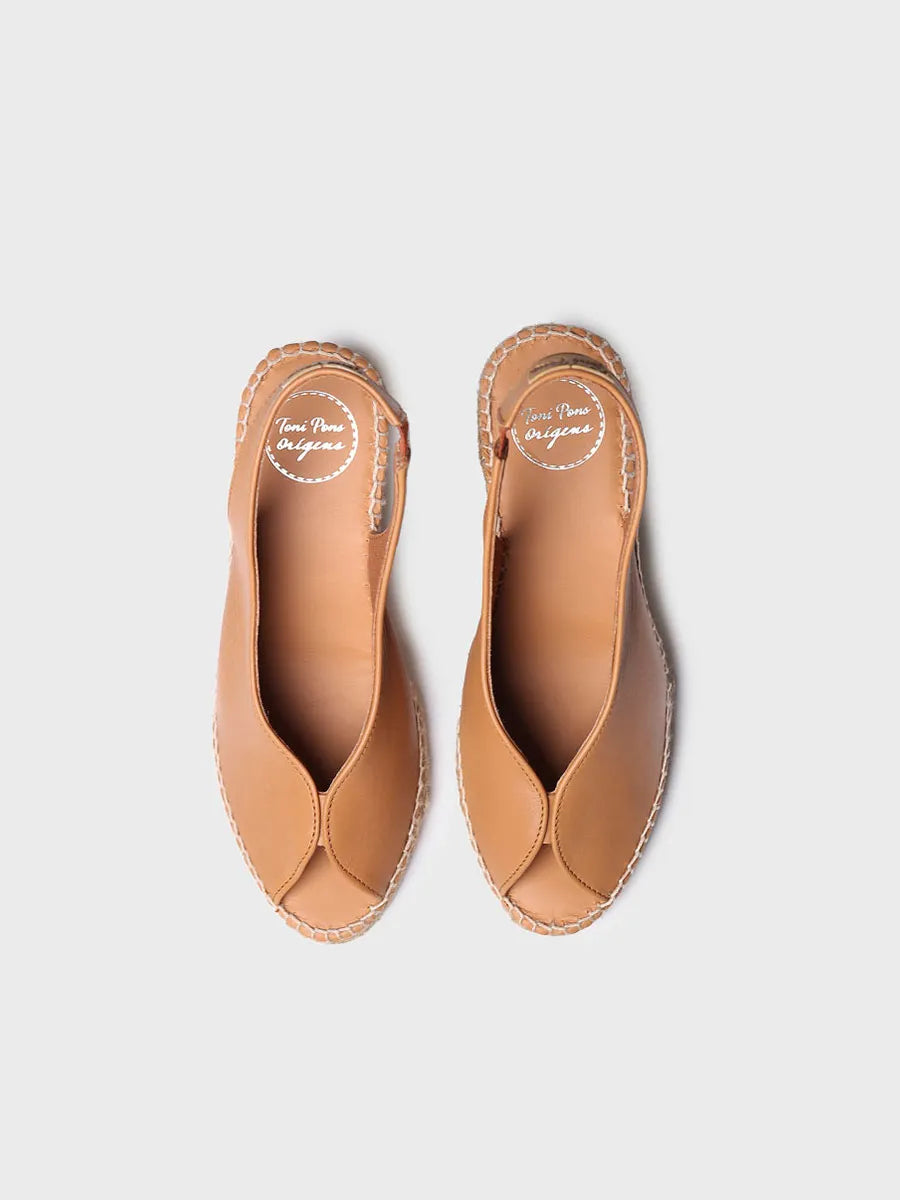 Toni Pons Laila-P espadrilles compensees cuir bout ouvert