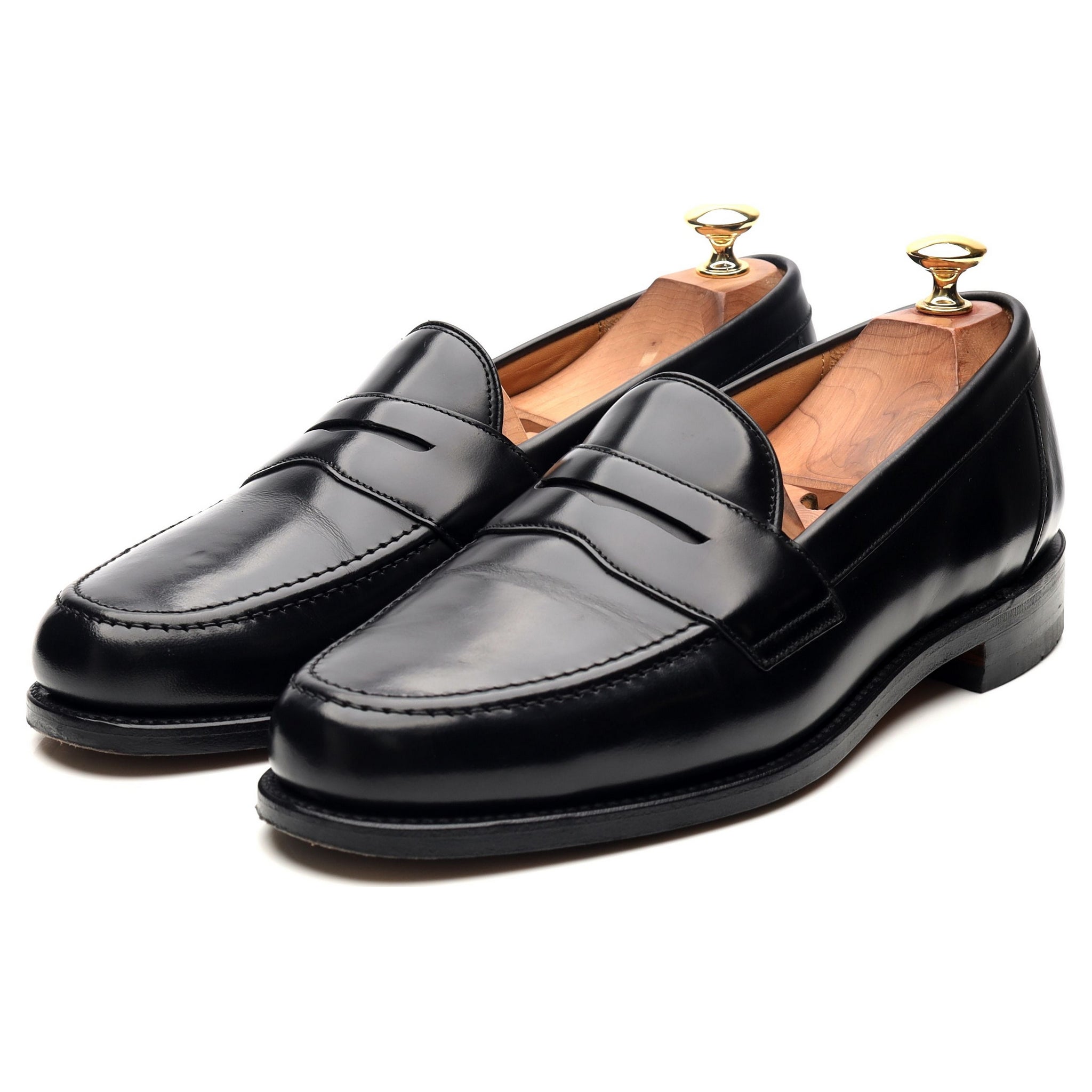 Loake Eton mocassin cuir noir UK 9 penny