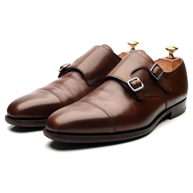 Crockett & Jones Lowndes monk-strap cuir marron UK 9.5