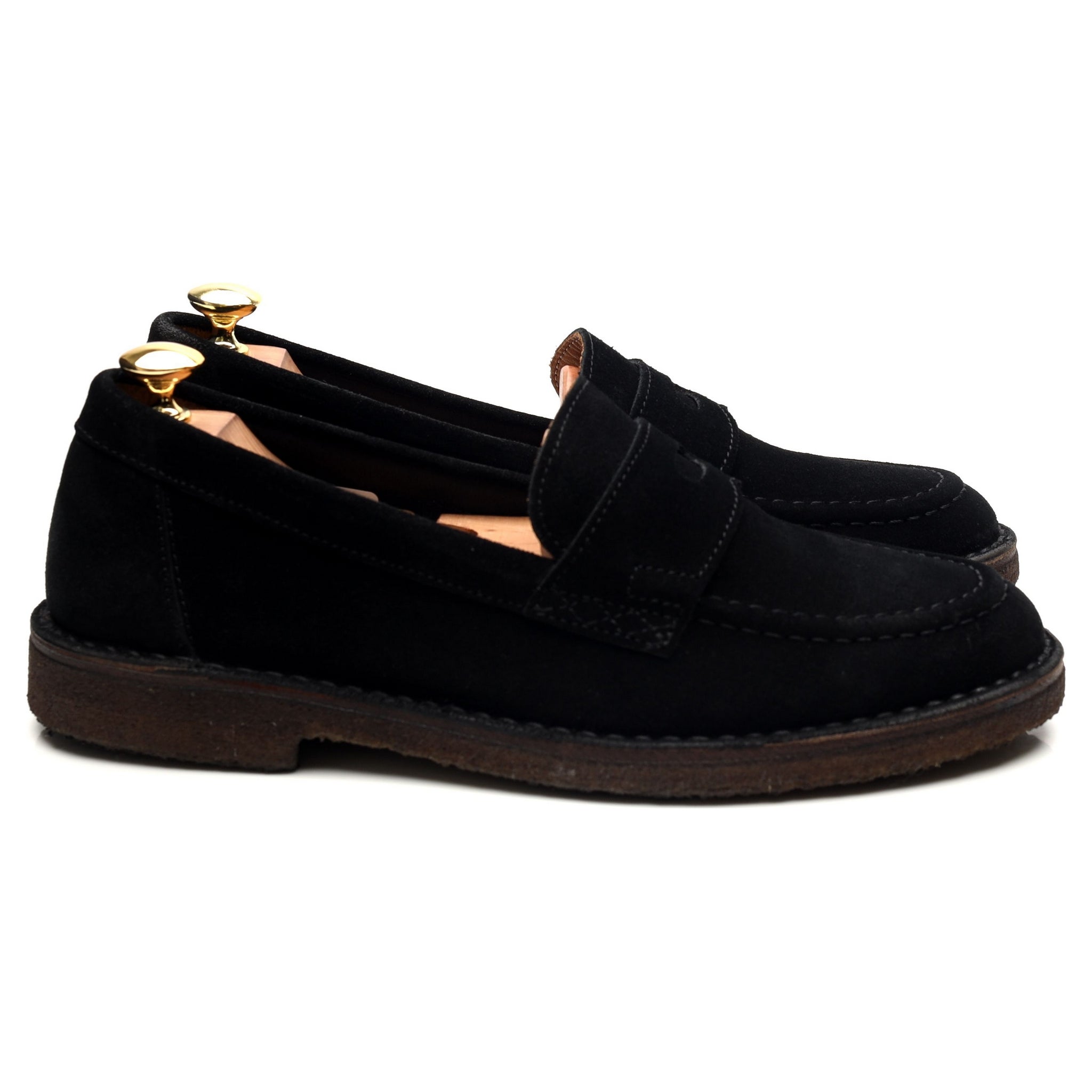 Drake's Canal mocassin daim noir UK 8