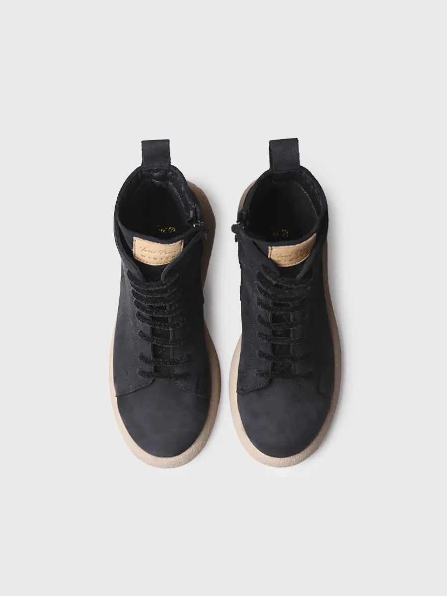 Toni Pons Dasha bottine cuir noir lacets 4,5 cm