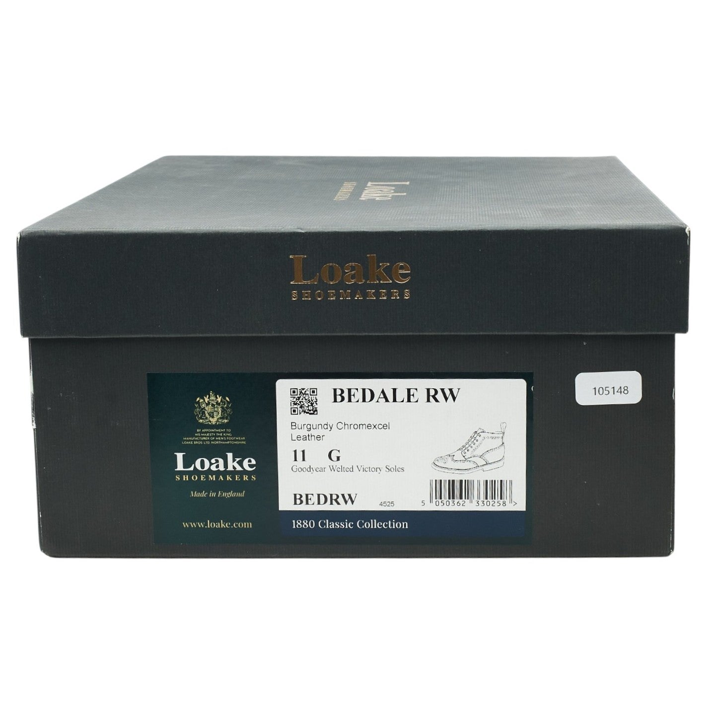 Loake 1880 Bedale bottines brogues cuir bordeaux UK 11