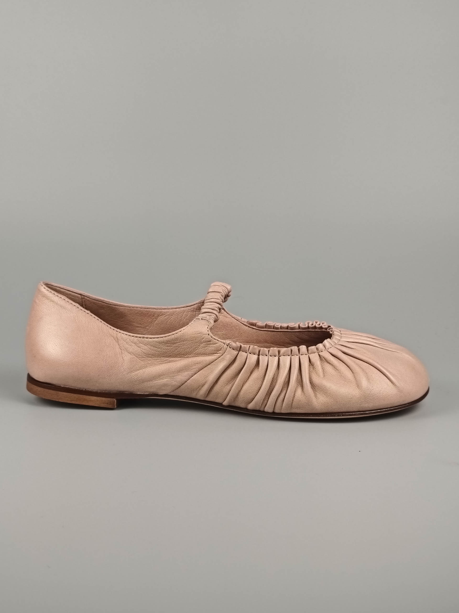 Lorena Paggi Nappa Glove ballerine cuir nude