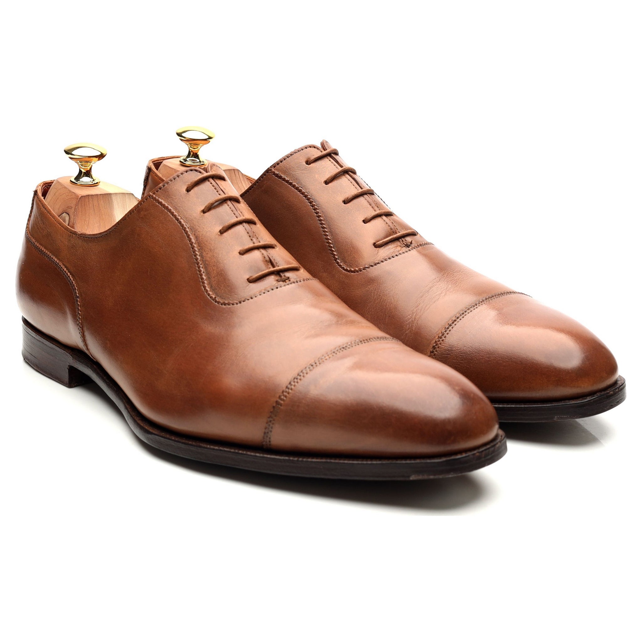 Crockett & Jones Egerton oxford cuir marron UK 11 patiné