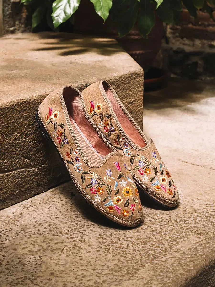 Toni Pons Peralada ballerine cuir fleurs brodées