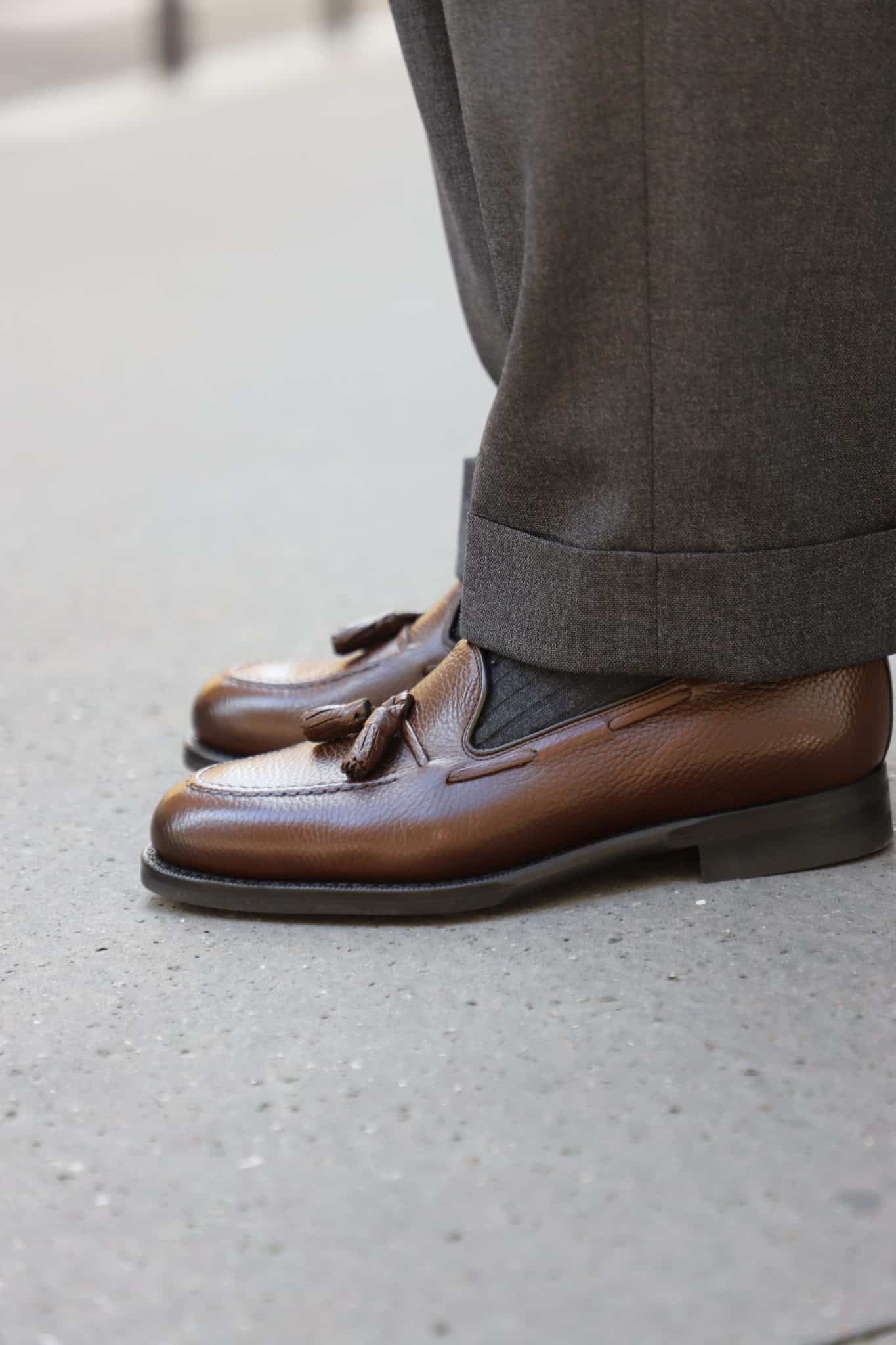 Malfroid Goodwood mocassin cuir grainé gomme Dainite