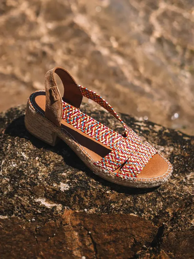 Toni Pons Dalyn espadrille talon large élastique bicolore