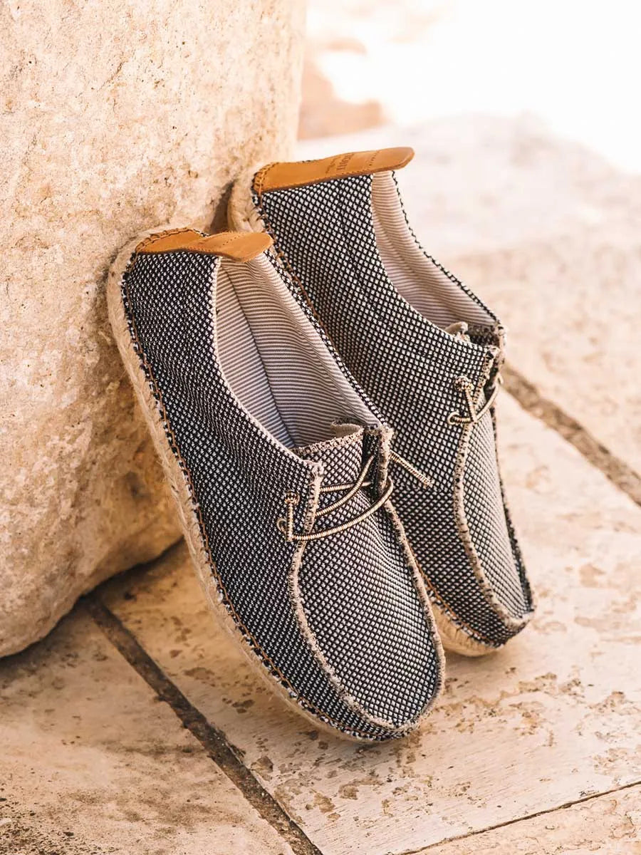 Toni Pons Oscar espadrille homme toile à lacets bleue