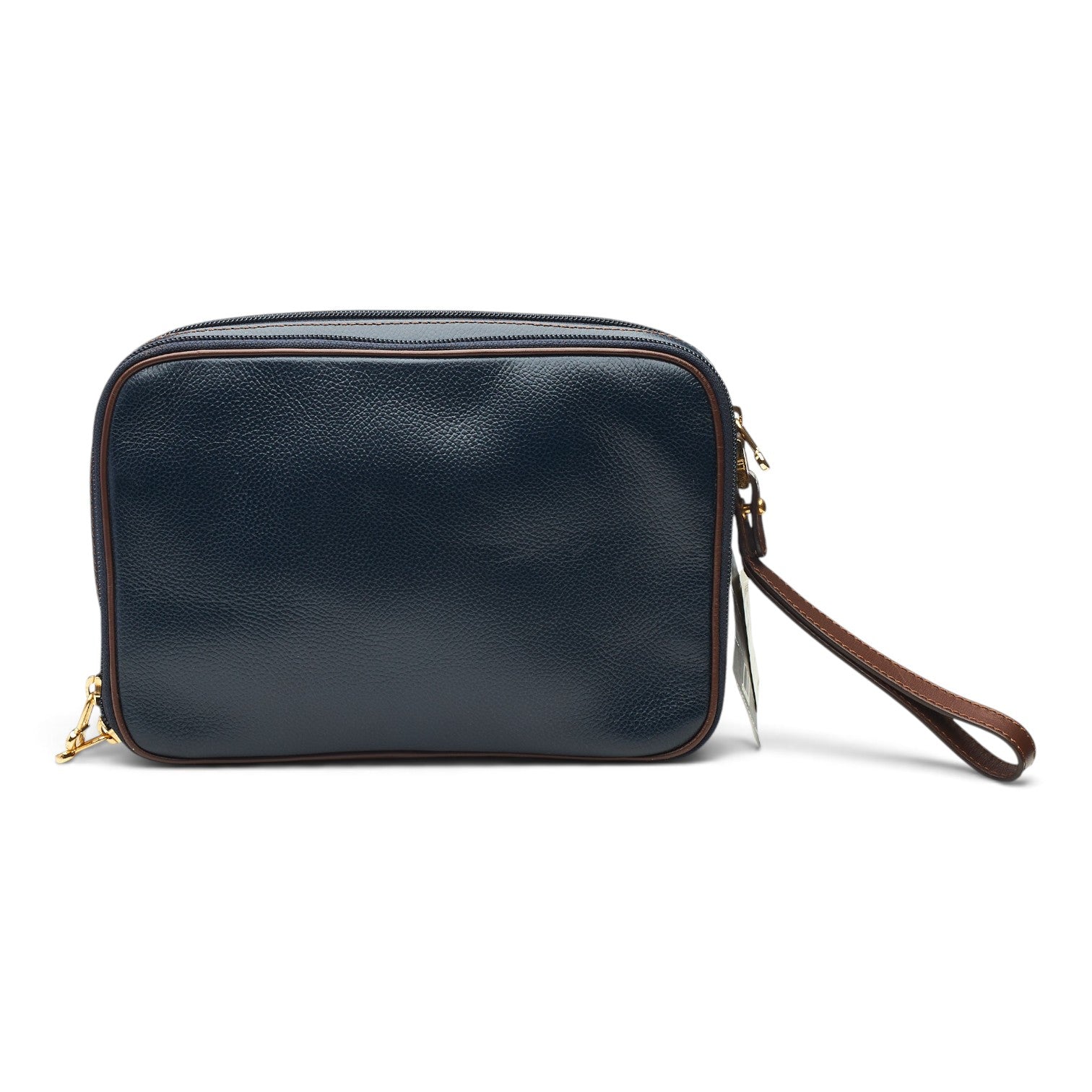 Dunhill trousse de toilette cuir grainé bleu marine