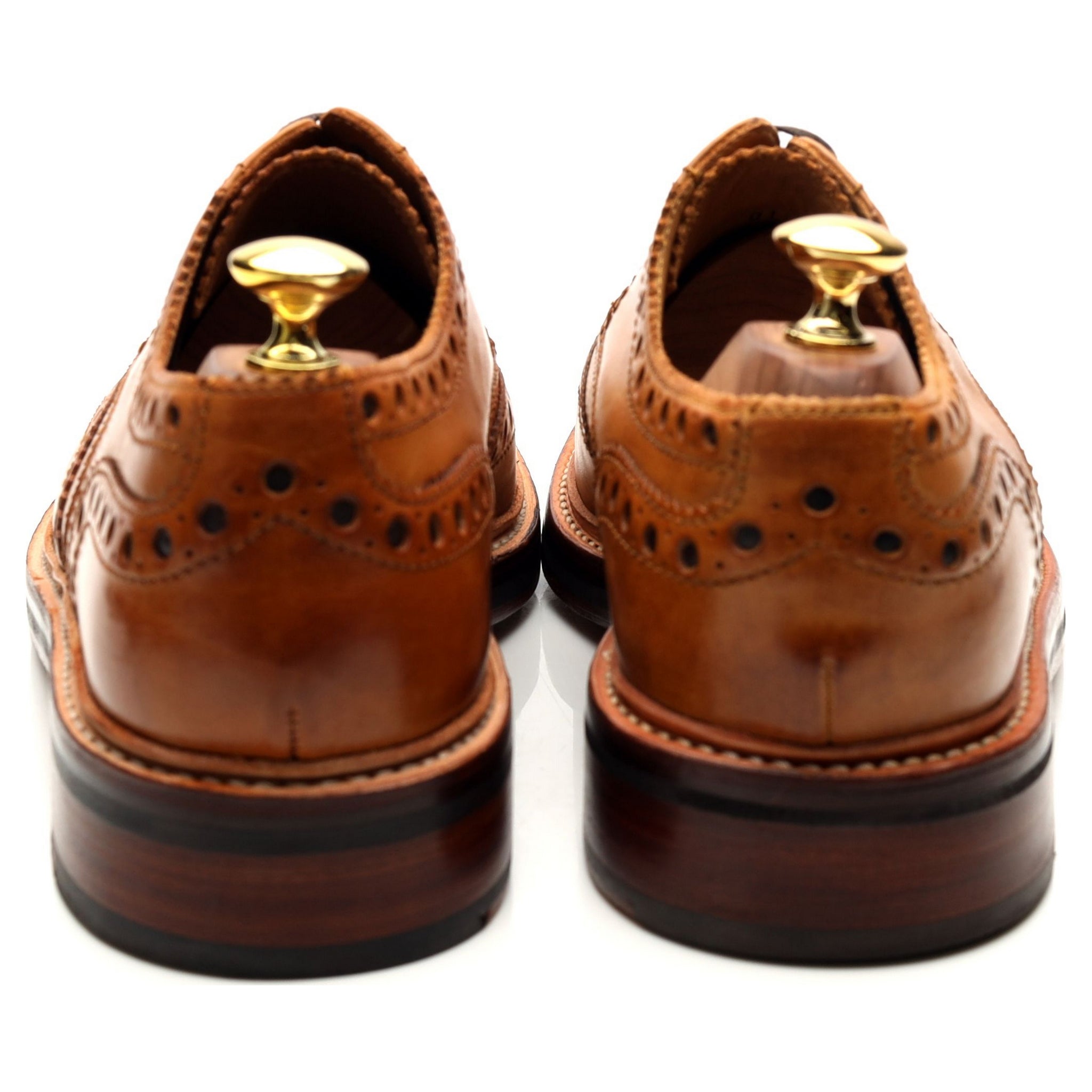 Grenson Archie derby brogue cuir marron clair UK 8 G