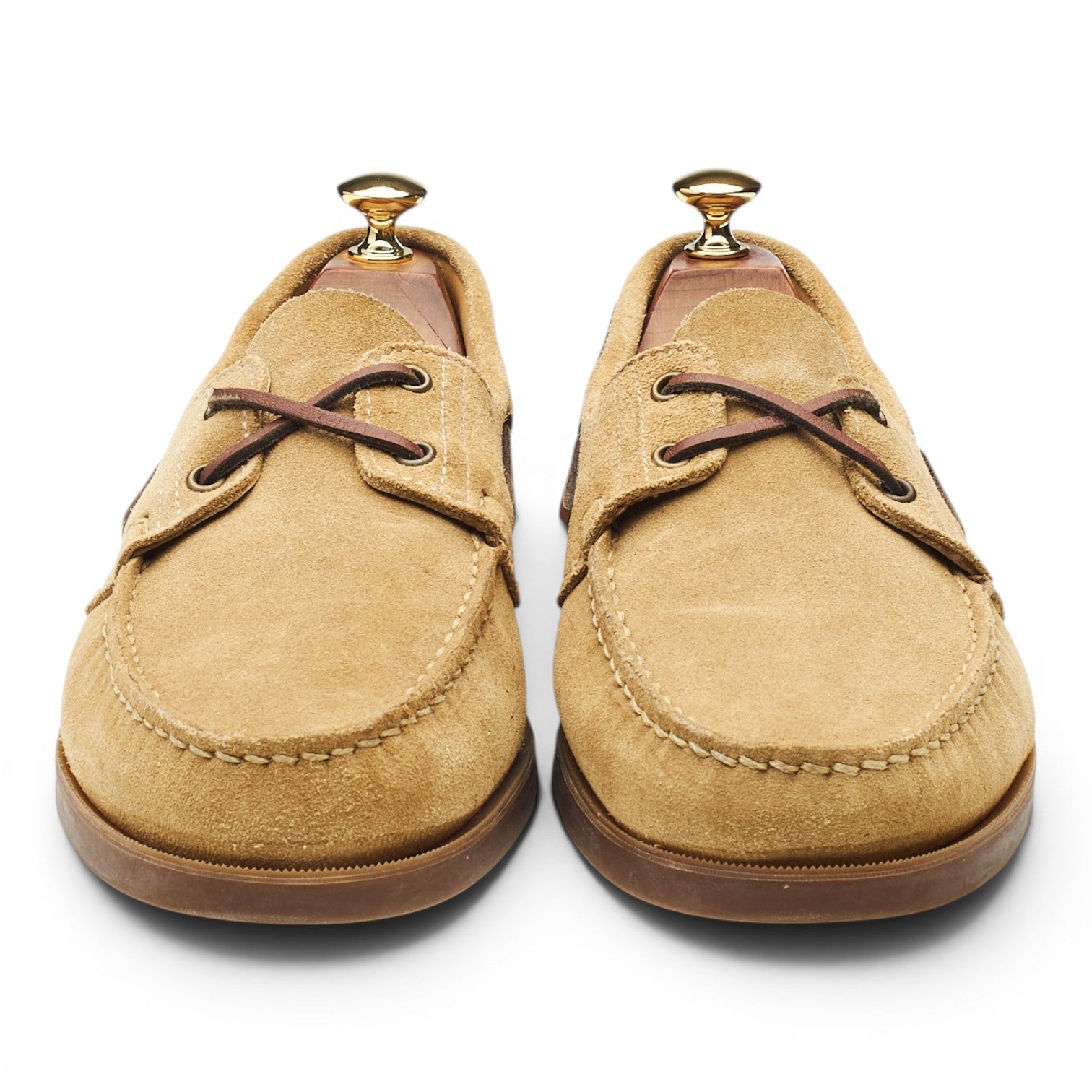 Paraboot Barth chaussures bateau suède beige UK 9.5